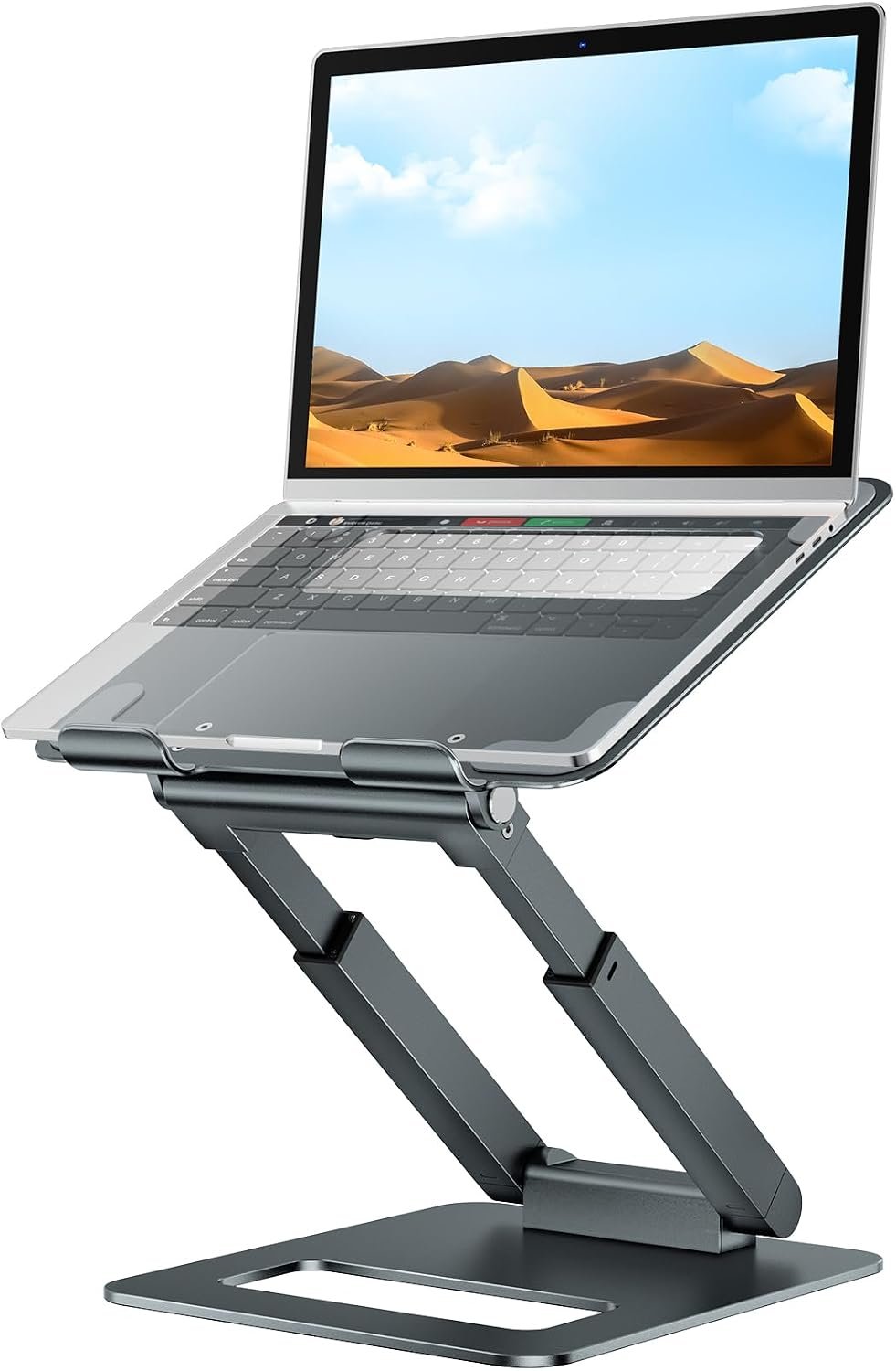 tounee Laptop Stand for Desk Adjustable Height, Telescopic Computer Stand with Pull Out Design Ergonomic Laptop Riser Fits All Laptops 10-17″-Gray