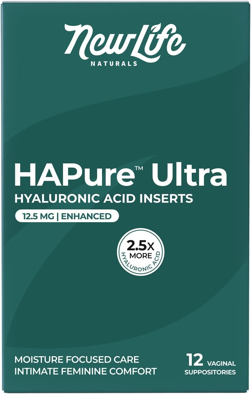 NewLife Naturals HAPure Ultra Hyaluronic Acid Suppositories for Women – Vaginal Moisturizer & Dryness Support – 12.5 mg Hormone-Free Formula – 12 Vaginal Suppositories, 30 Day Supply USA