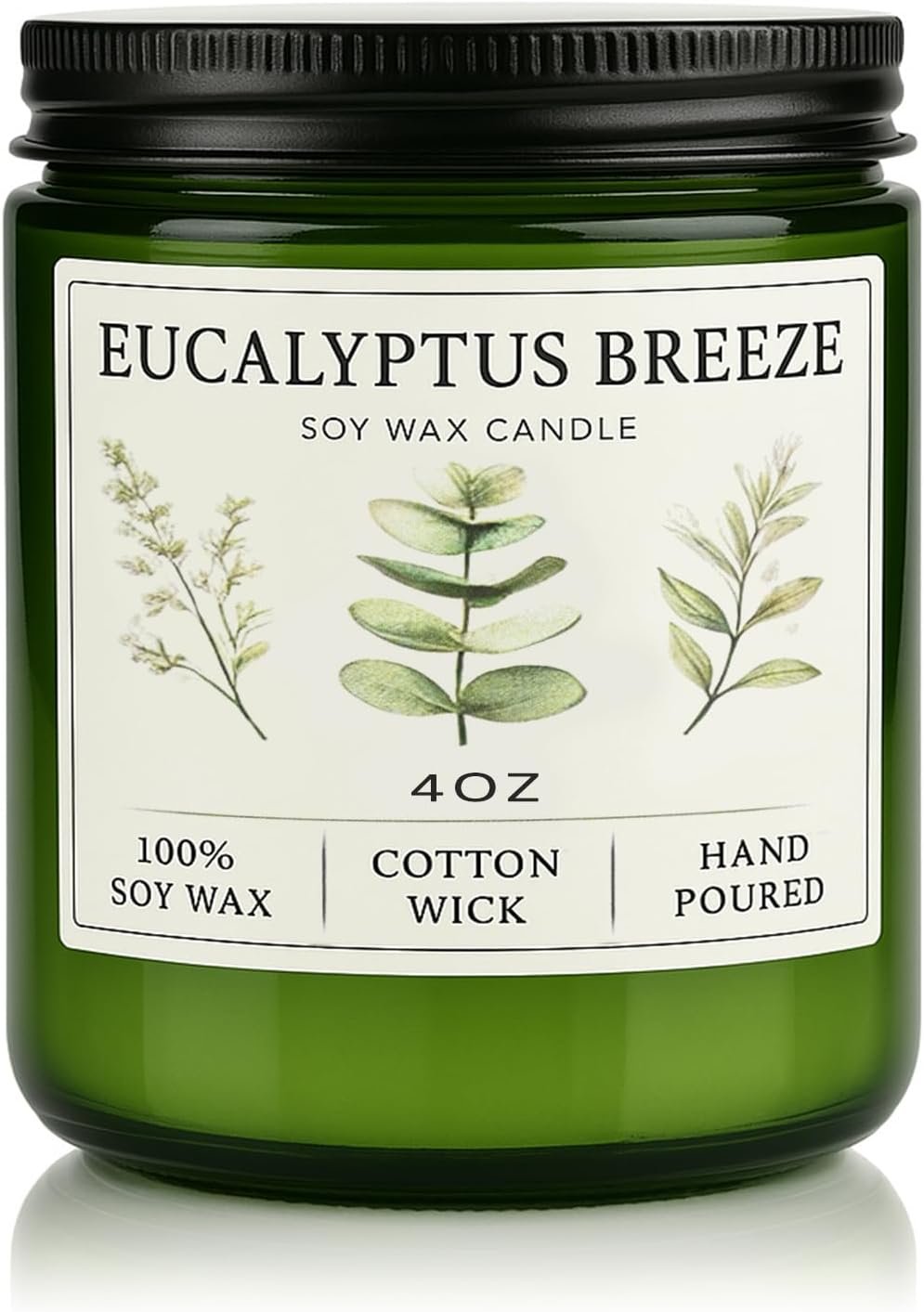 Eucalyptus & Mint Candles for Home Scented, 4oz Natural Soy Wax