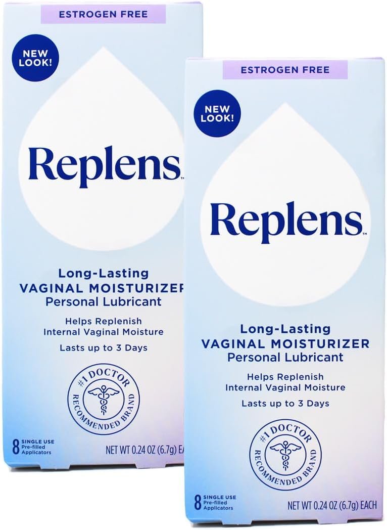 Replens Long-Lasting Vaginal Moisturizer, Relieves Vaginal Dryness for Up to 3 Days, Fragrance Free, 8 Pre-Filled Applicators