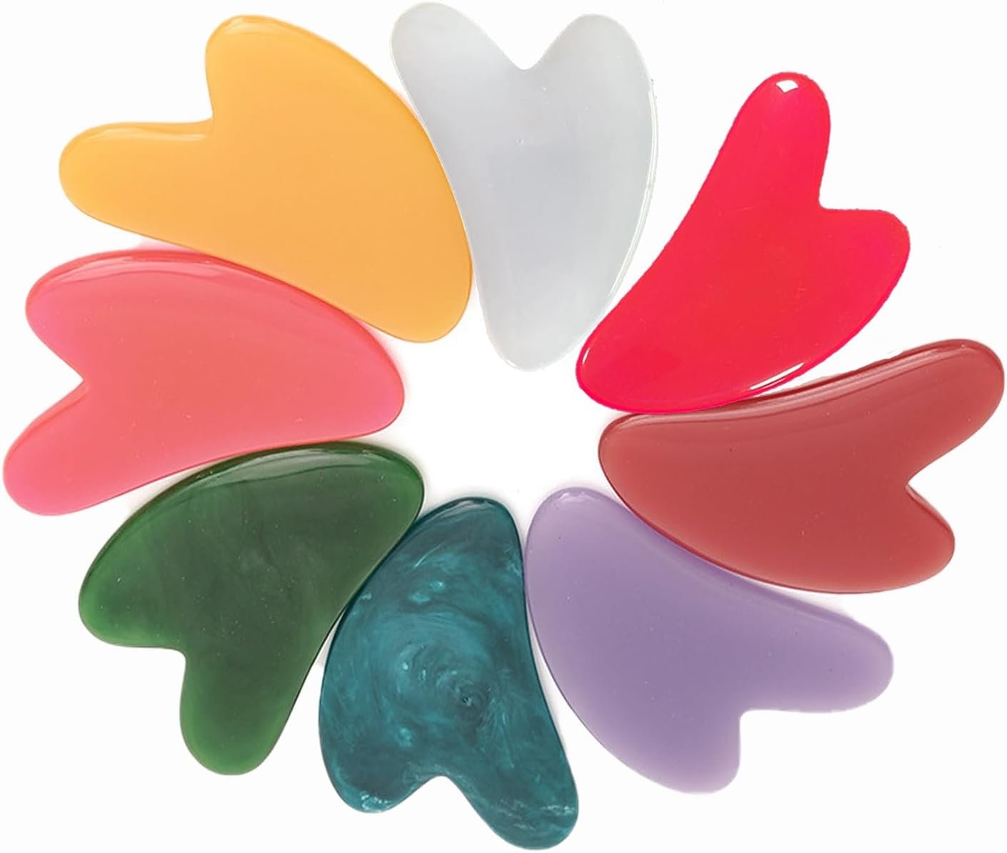 16 Pack Gua Sha Massage Tool Guasha Board Heart Shaped Gua Sha Facial Tools for Women Skin Care Face Body Relieve Muscle Tensions Reduce Puffiness