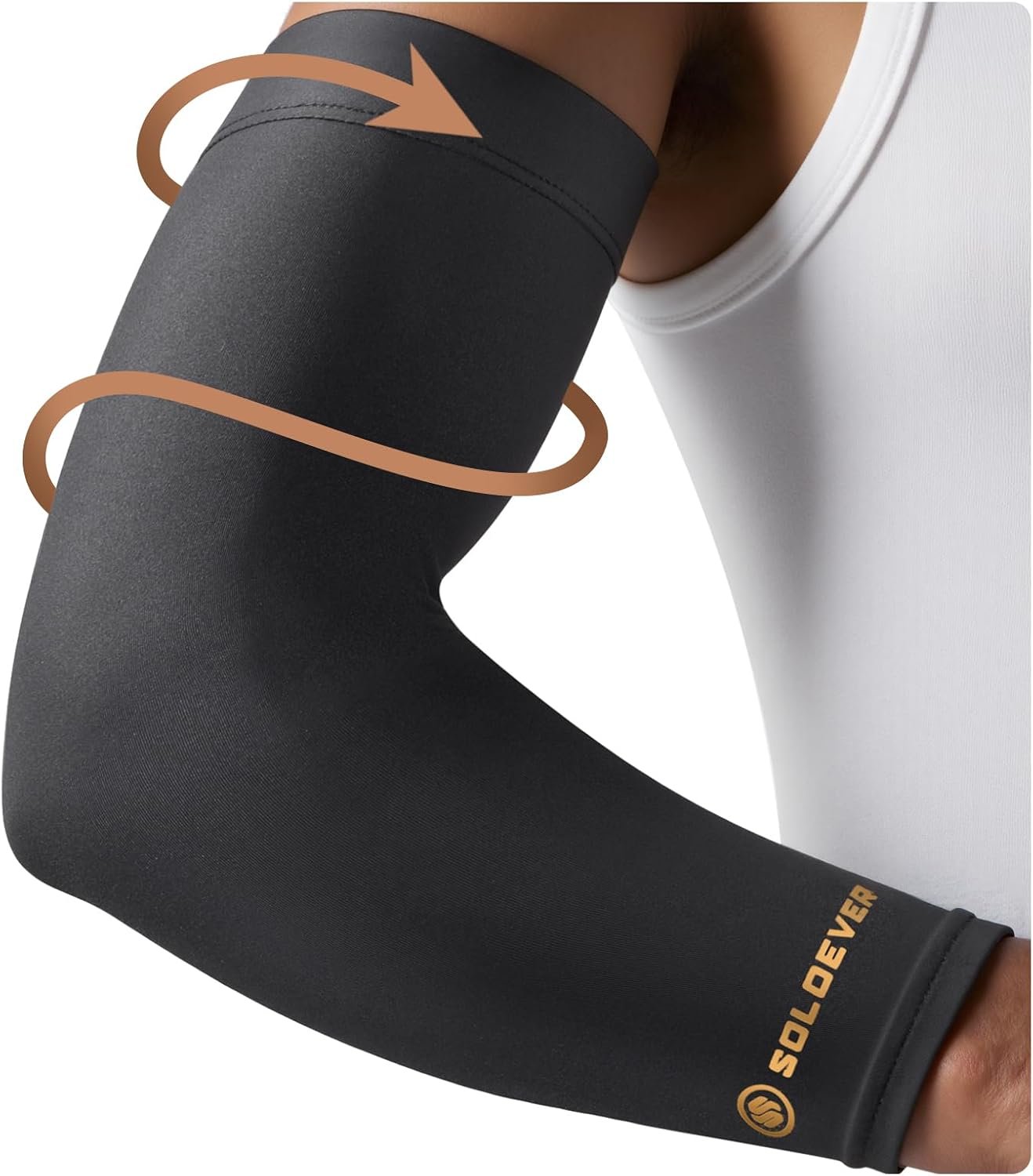 Copper Compression Arm Sleeves, Full Arm Brace for Forearm, Bicep, Triceps