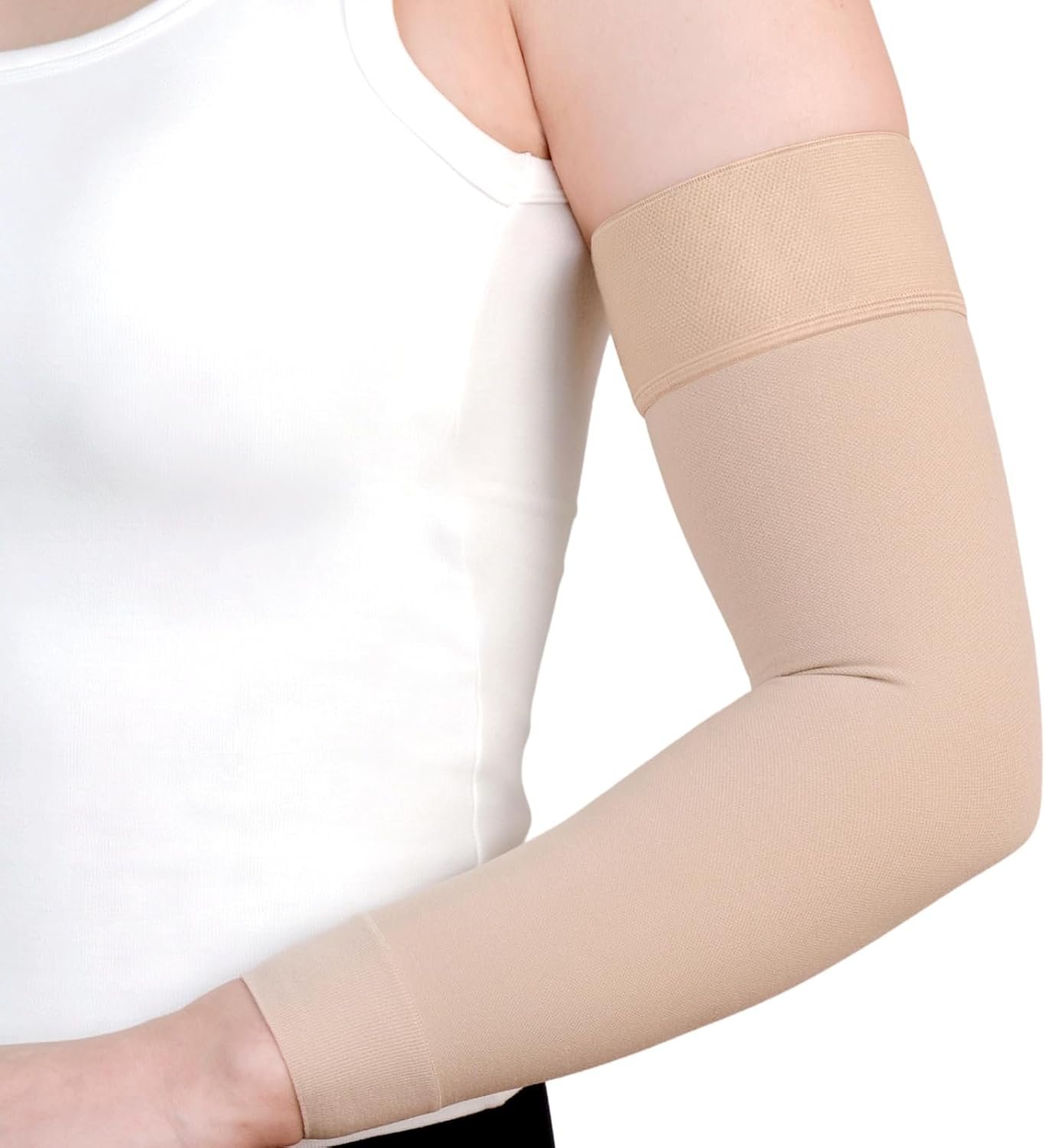 20-30 mmHg Compression Lymphedema Arm Sleeves for Women (Single）