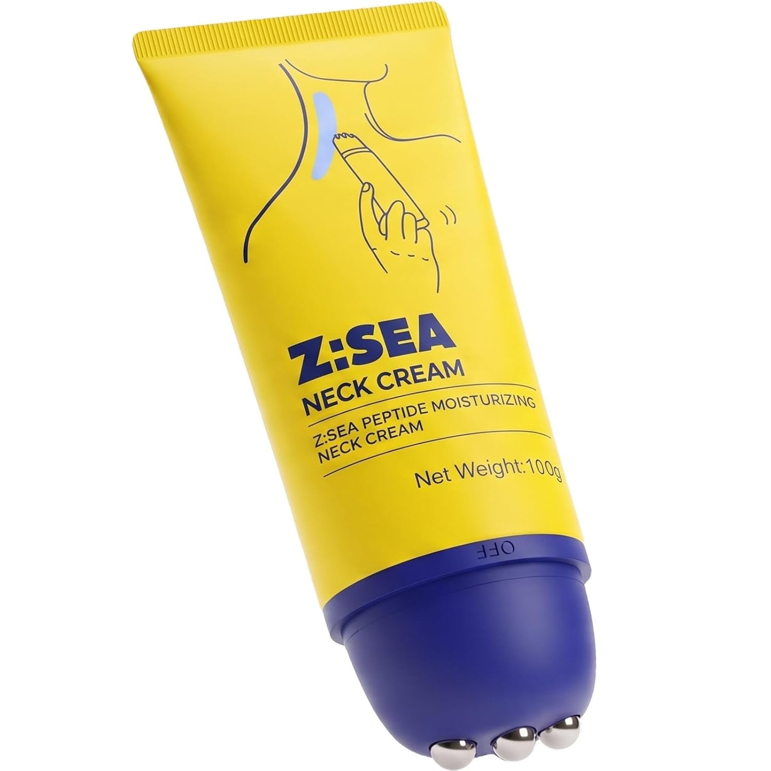 Z:SEA Neck Firming Cream with Roller, Tightening for Crepey Skin, 3.52 Oz