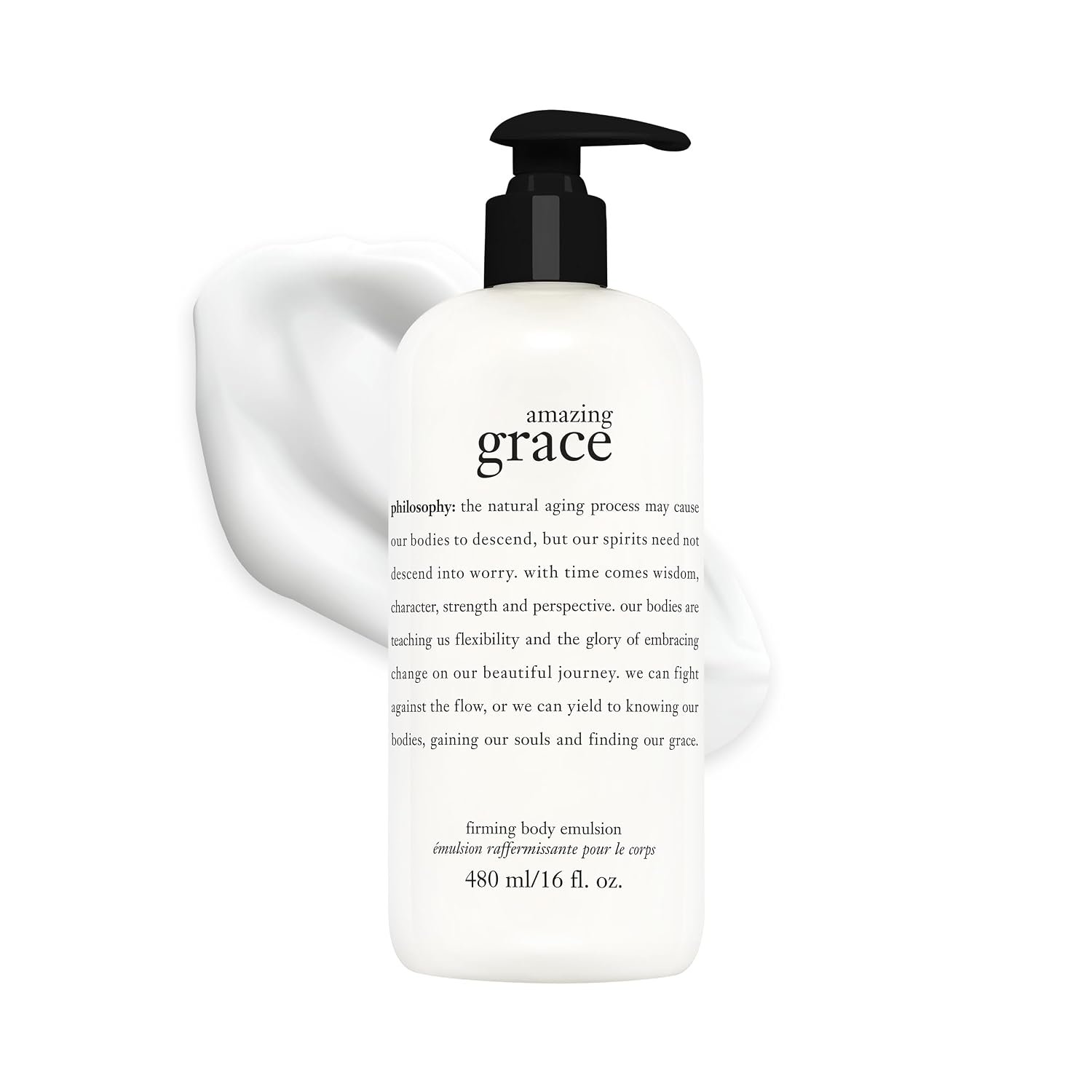 philosophy amazing grace firming body emulsion – luxury scented body lotion – formulated with shea butter for fast absorbing hydration – skin feels soft and smooth – suitable for all skin types