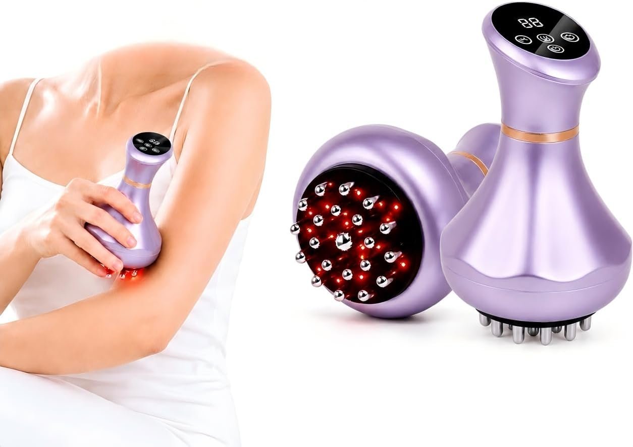 4-in-1 Lymphatic Drainage Massager | Anti-Cellulite Message Tool with Heating/Vibration/Light Therapy, Full Body Pain Relief & Skin Tightening