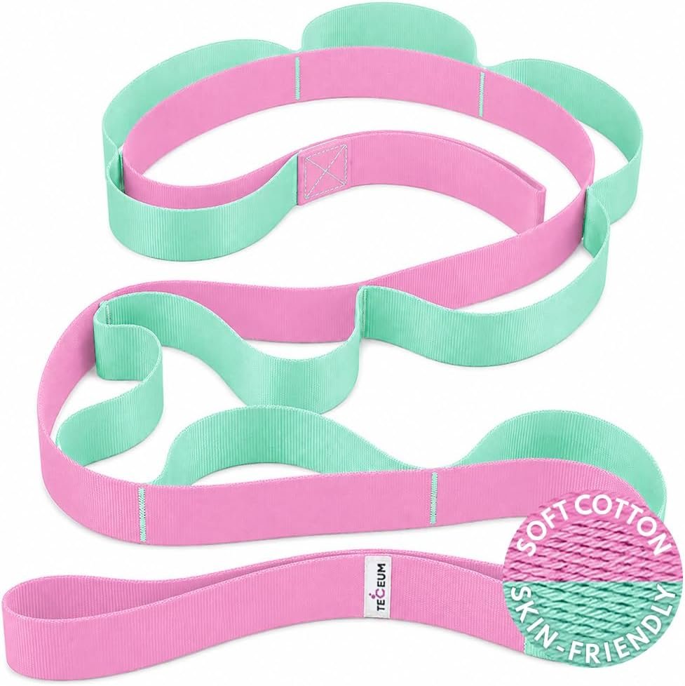 TECEUM Stretching Strap with 10 Loops for Physical Therapy & Rehab