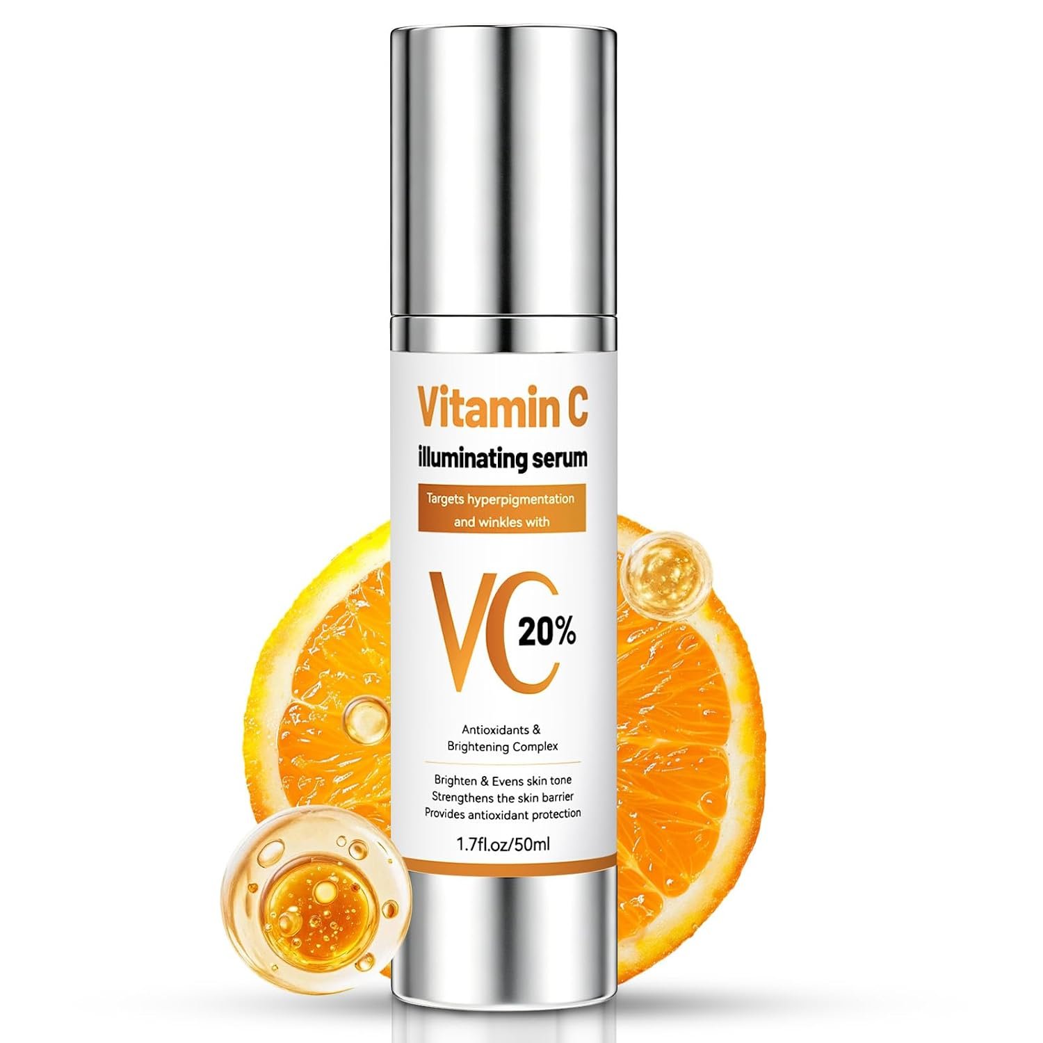 20% Vitamin C Serum for Face, with Hyaluronic Acid, Vitamin B5, 1.7 fl oz