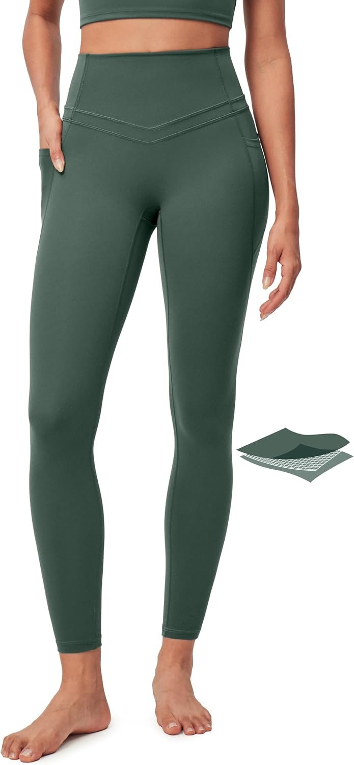 IUGA Compression Leggings with Pockets for Women Tummy Control Yoga Pants