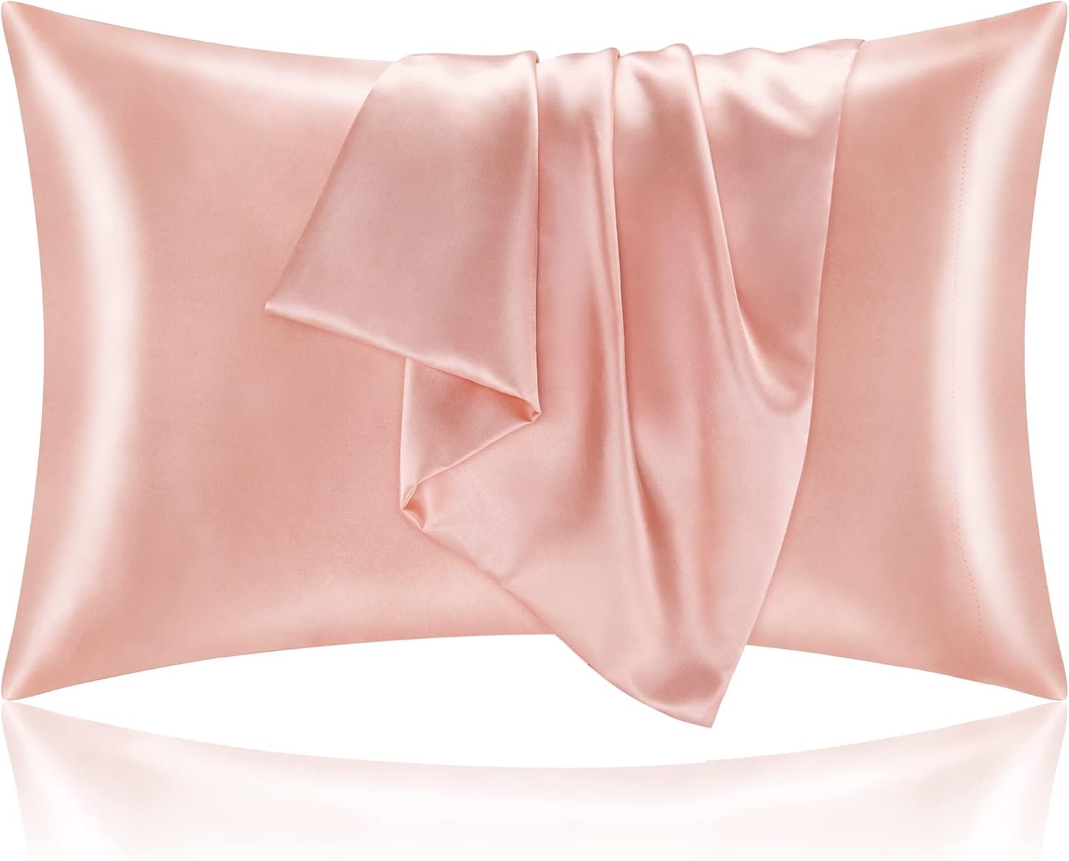 BEDELITE Satin Pillowcases, Standard Size 20×26 Inch, Coral, Set of 2