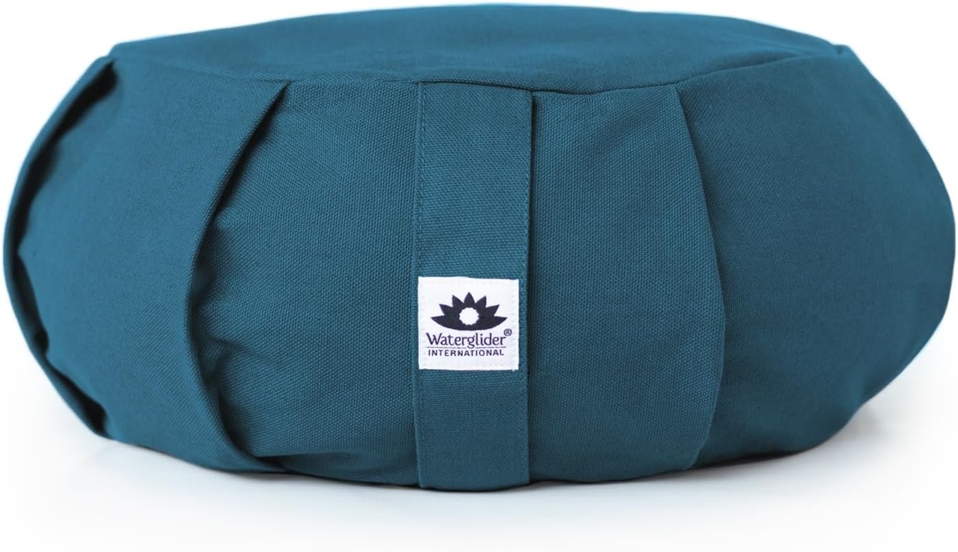 Meditation Cushion, Round, Buckwheat Husk Filled, Floor Pillow or Cushions, Yoga Seat, Zafu, Made in the USA