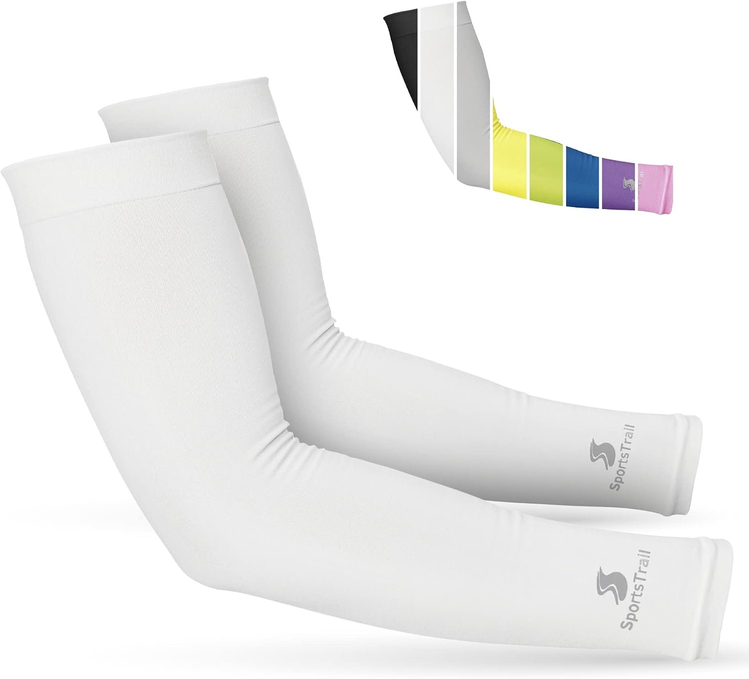SportsTrail Cooling Arm Sleeves for Men & Women – Breathable, UV Sun Protection, Sports Arm Sleeves for Women, Men & Youth