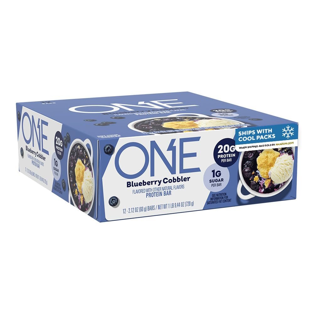 ONE Blueberry Cobbler Protein Bars, 20g Protein, Gluten Free Snacks 12 ct
