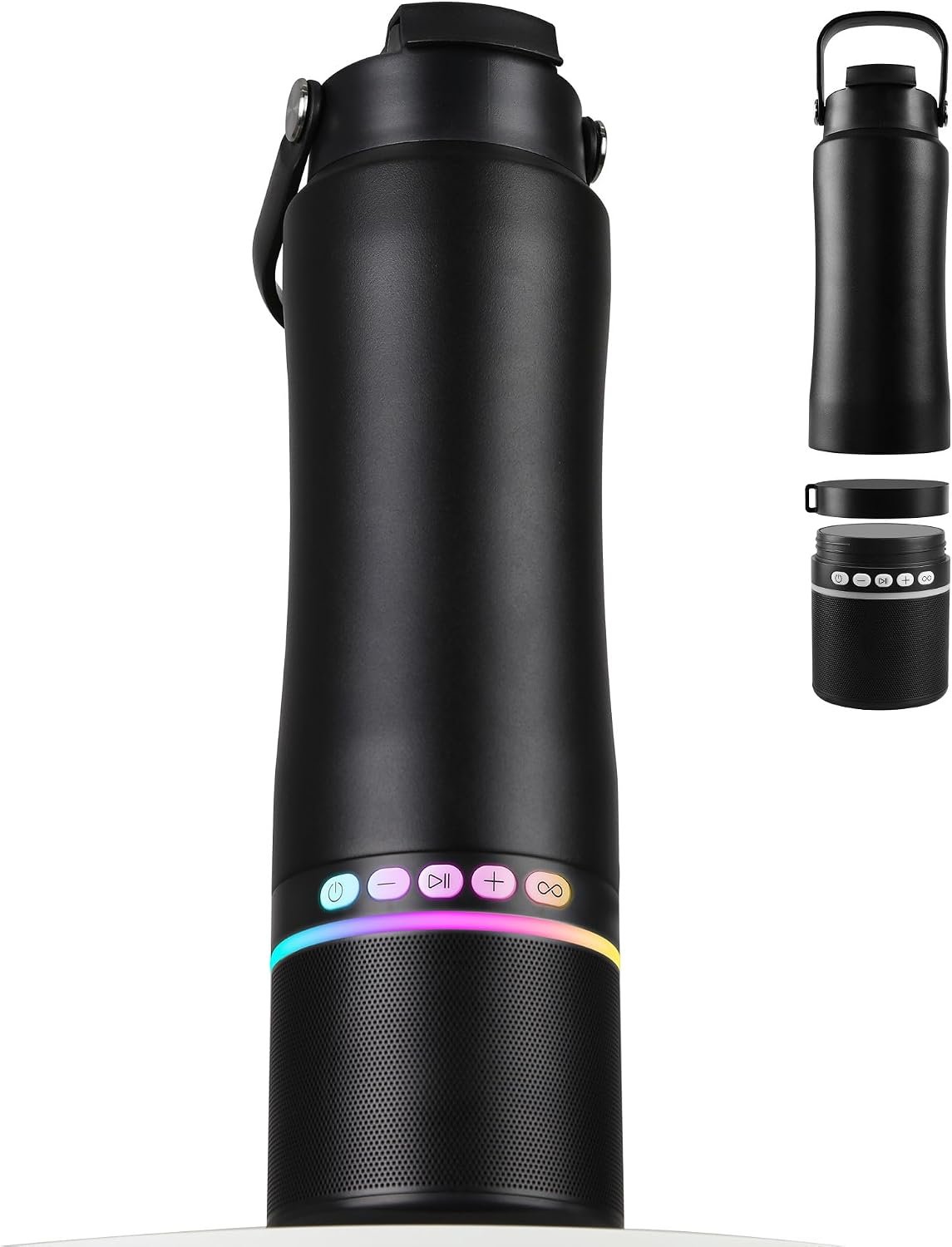 Stainless Steel Water Bottle with Portable Bluetooth Speaker TWS