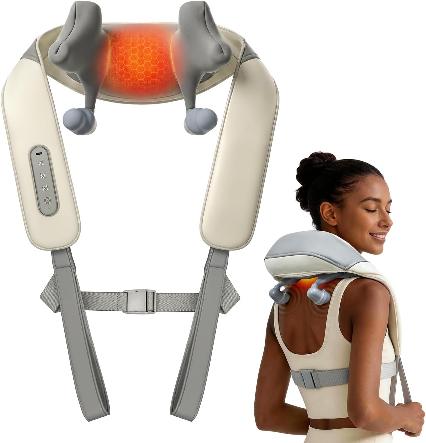 Cordless Percussion & Kneading Neck and Shoulder Massager with Heat