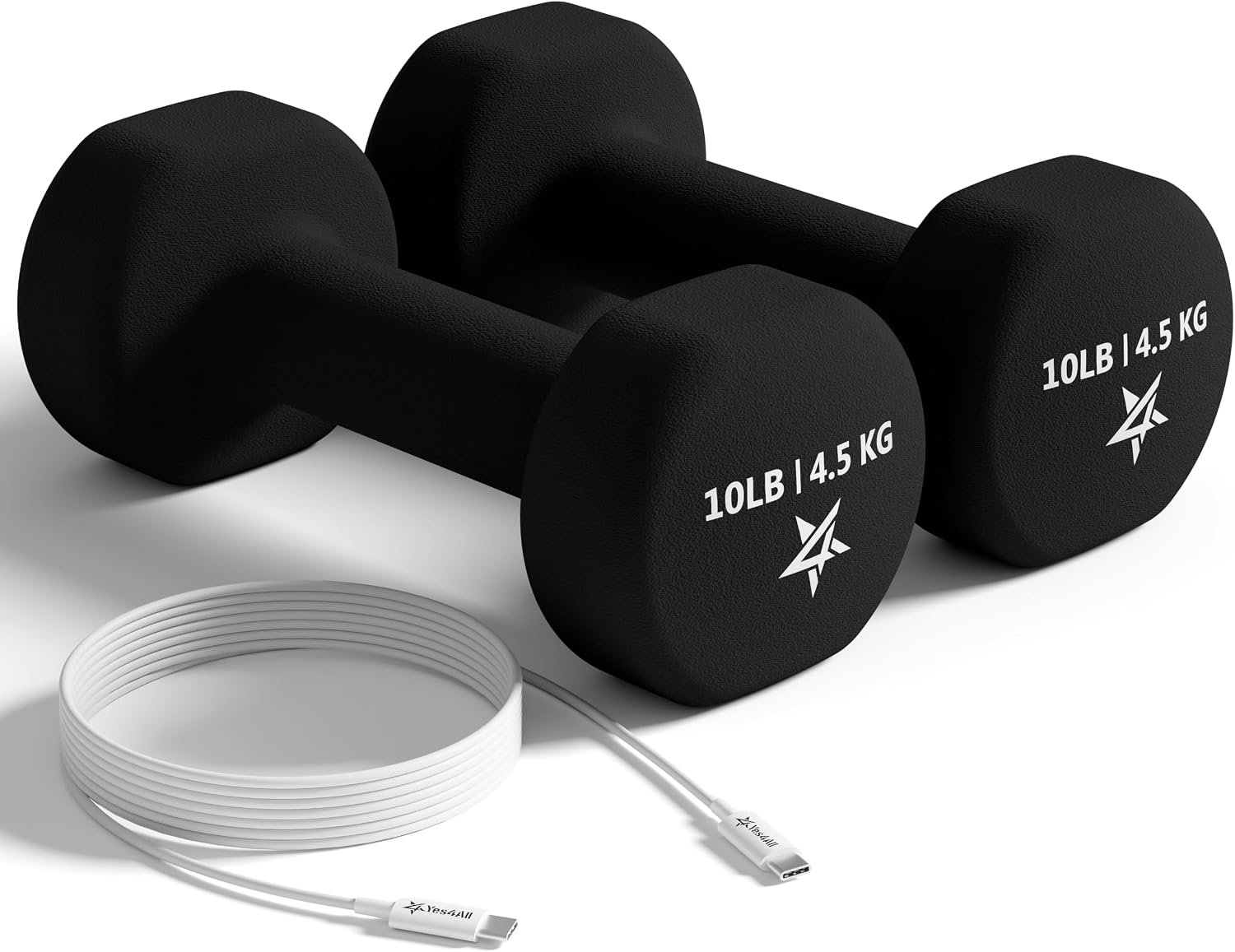 Yes4All Neoprene Dumbbells, Pairs and Sets with Rack for Home Workouts