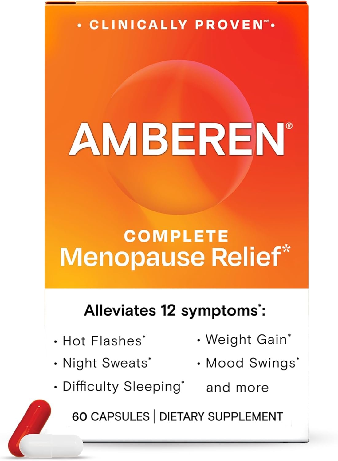 Amberen Menopause Supplement, Multi-Symptom Relief, 30 Day Supply