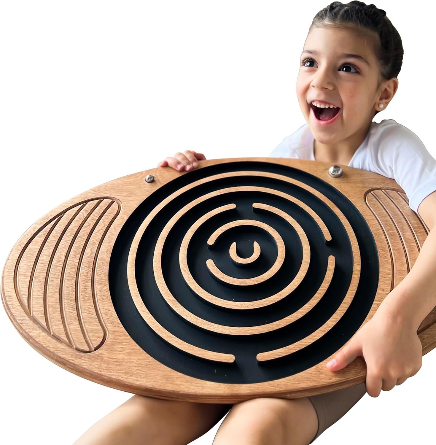 Wooden Balance Board with Labyrinth Maze 23″x14″ – Core Strength & Coordination Trainer for Physical Therapy, Fitness & Rehabilitation | Natural Beech Wood, Holds 400 lbs