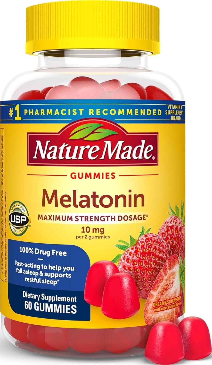 Nature Made Melatonin 10 mg per Serving Gummies, 60 Melatonin Gummies