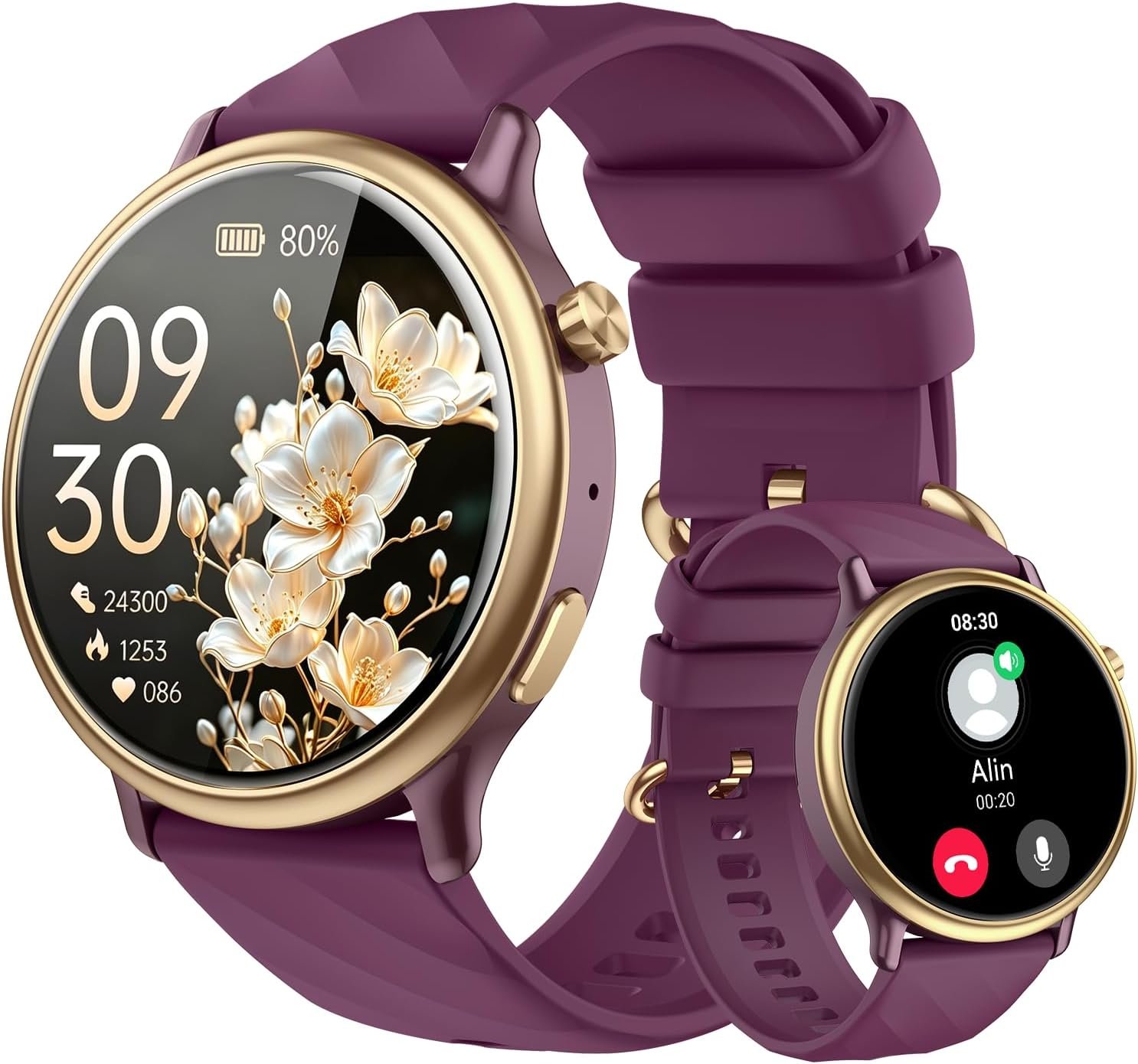 Smart Watch for Women Samsung iPhone Compatible: 1.32″ AMOLED Smartwatch for Android Phones (Answer/Make) Fitness Tracker Heart Rate/Sleep/SpO2 Monitor Watches for Women IP68 Waterproof 130+Sport Mode