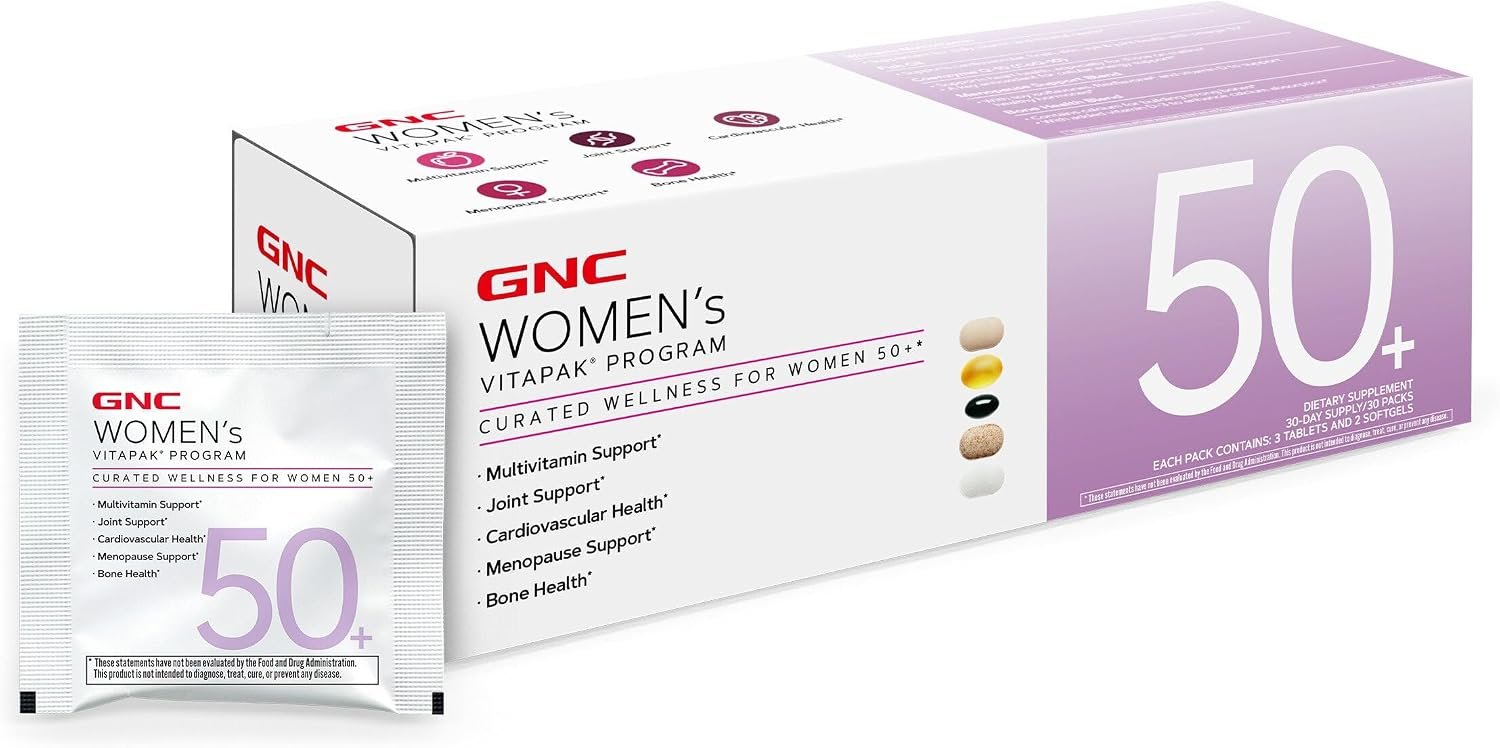 GNC Women’s 50+ Vitapak, 5-in-1 Multivitamin Pack, 30 Servings
