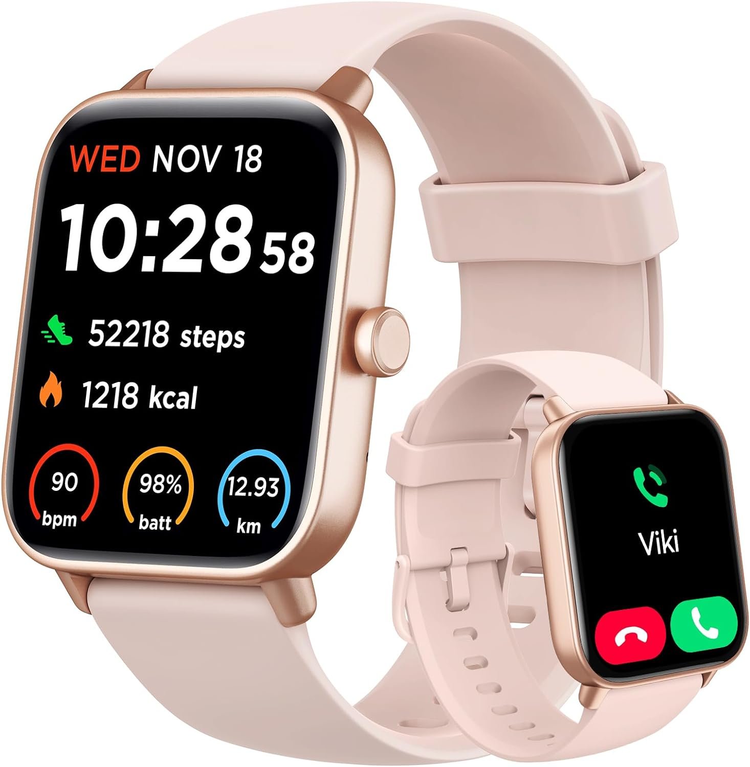 Smart Watch for Women Android & iPhone, Alexa Built-in, IP68 Waterproof Activity Fitness Tracker with Bluetooth Call (Answer/Make), 1.8″ Smartwatch with Heart Rate/SpO2/Sleep Monitor, 100+ Sports Mode