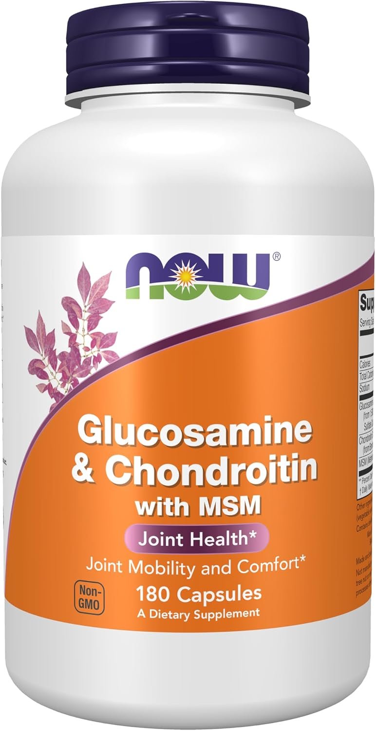 NOW Supplements, Glucosamine & Chondroitin with MSM, 180 Veg Caps