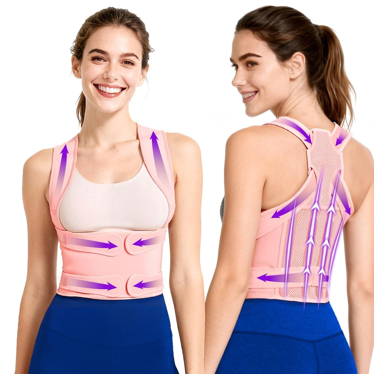 Back Brace & Posture Corrector for Women, Adjustable Back Support