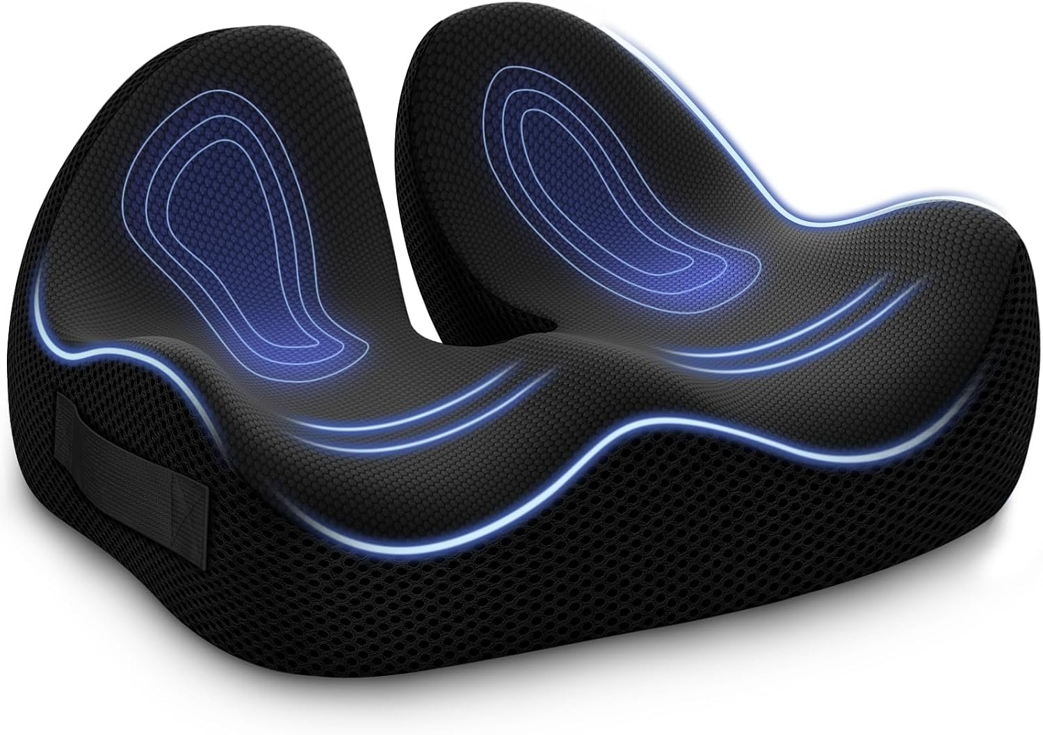 ZIKEE Ergonomic Contoured Seat Cushion for Pain Relief, All-Day Comfort, Office Chair Cushion with Raised Back Support for Tailbone, Sciatica & Back Pain Relief, Premium Memory Foam for Car, Home