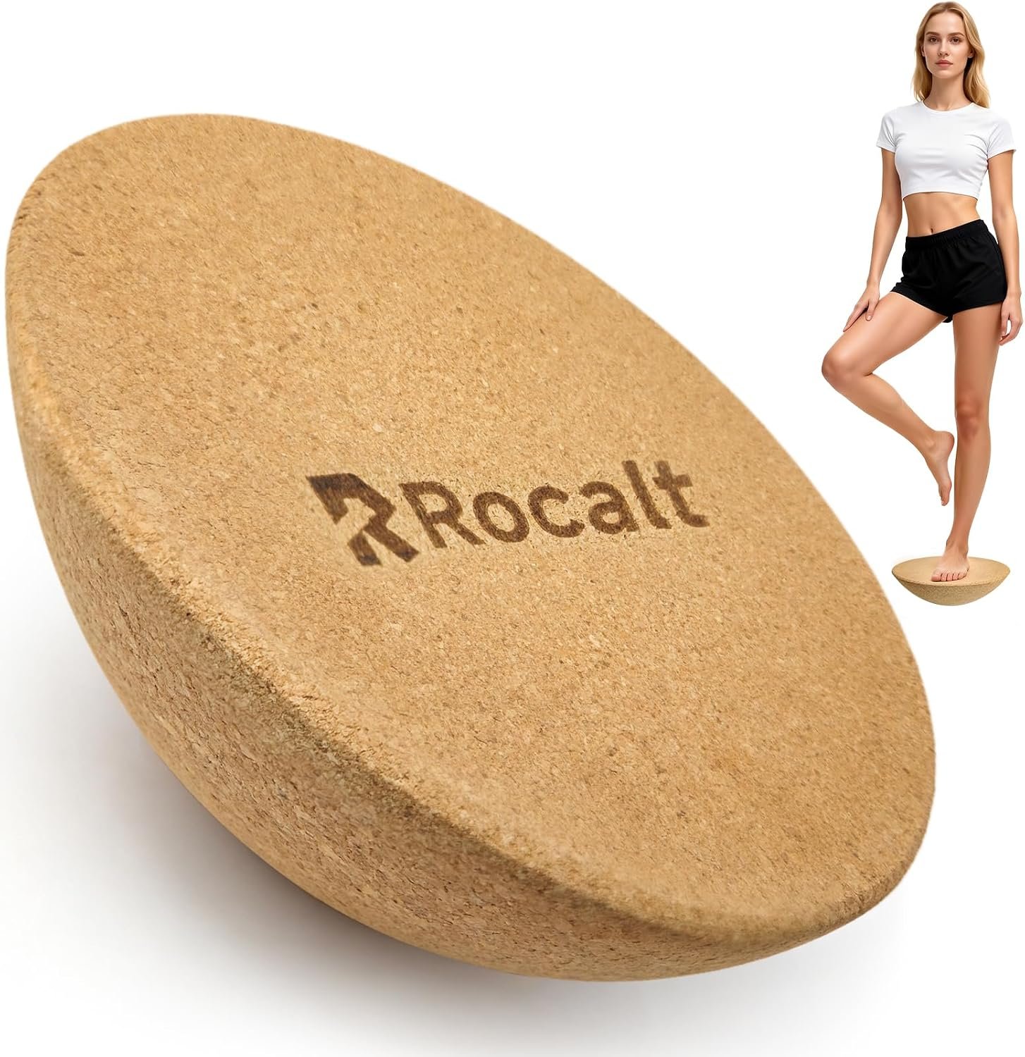 Rocalt Half Ball Balance Trainer, 11.8” Cork Wobble Board