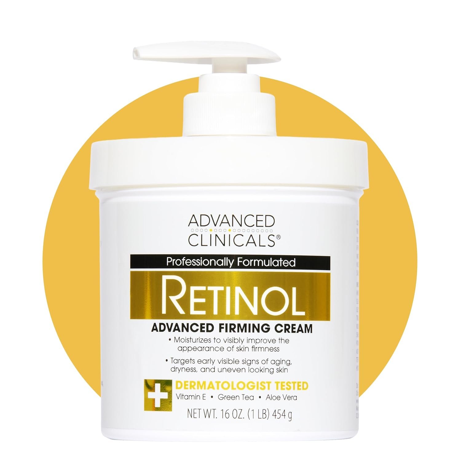 Advanced Clinicals Retinol Body Lotion & Face Moisturizer | Visible Anti Aging Skin Care Retinol Body Cream For Women & Men Targets Look Of Fine Lines, Wrinkles, & Crepe Looking Dry Skin, 16 Ounce