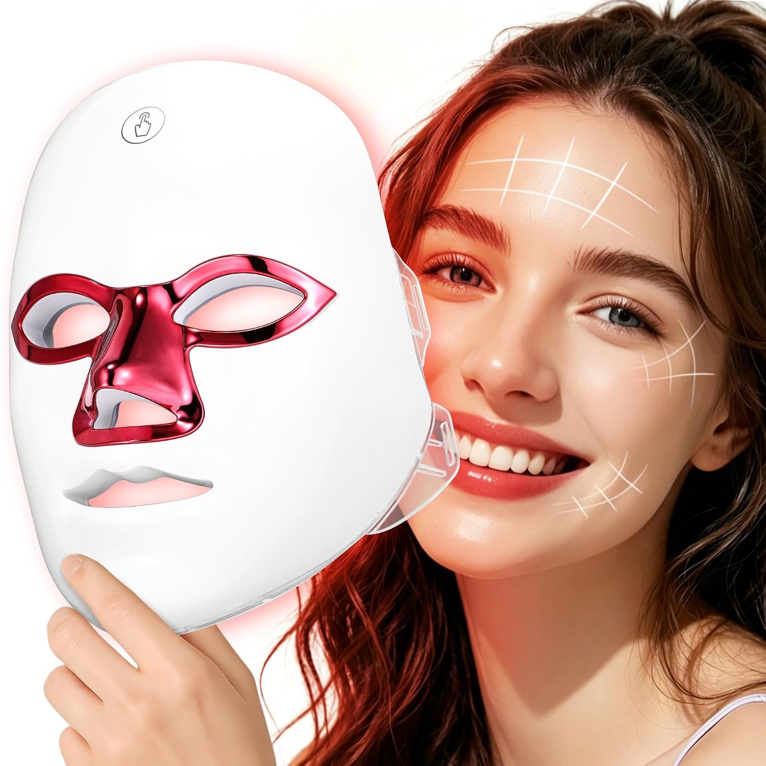 Red Light Therapy for Face, 7 Colors LED Face Mask Rechargeable