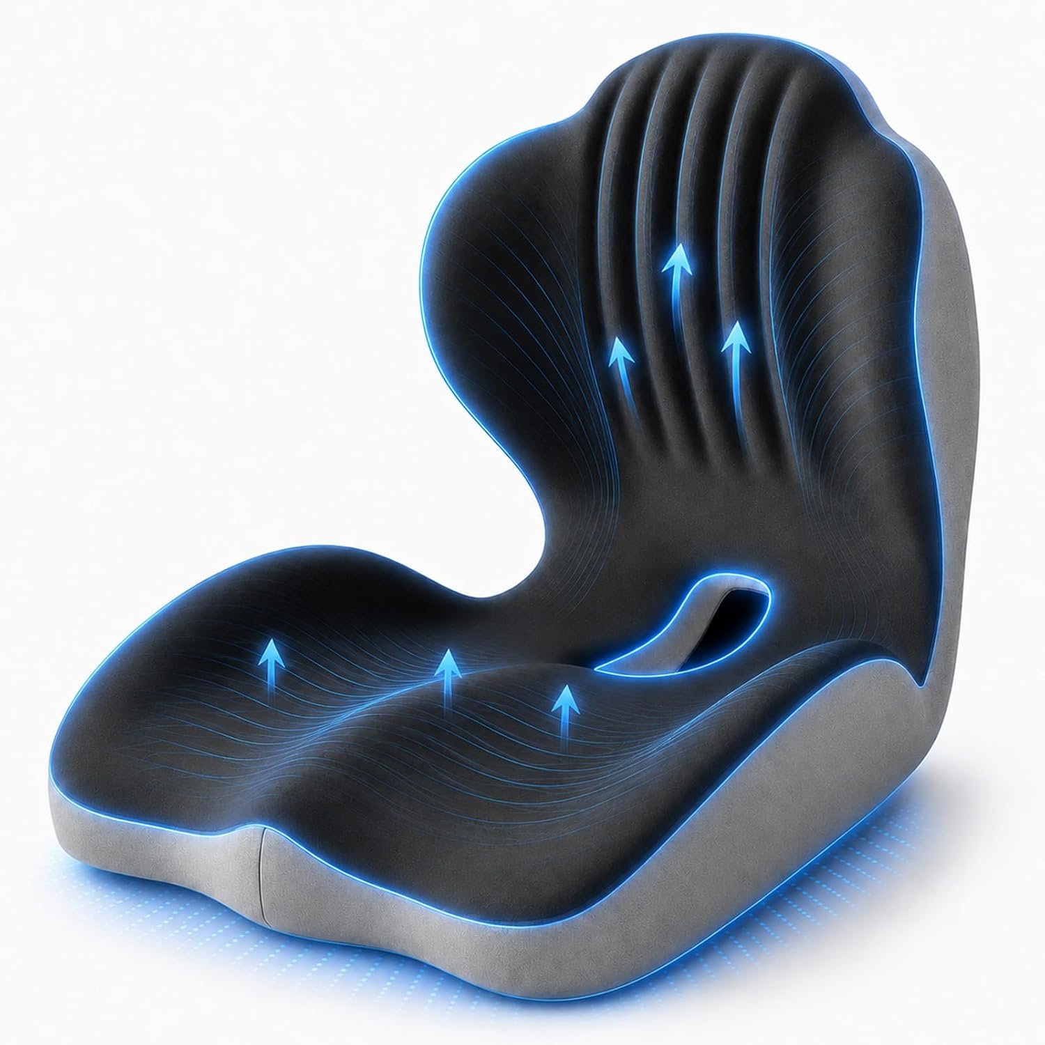 Ergonomic Memory Foam Seat Cushion with Back Support, Office Chair Cushion
