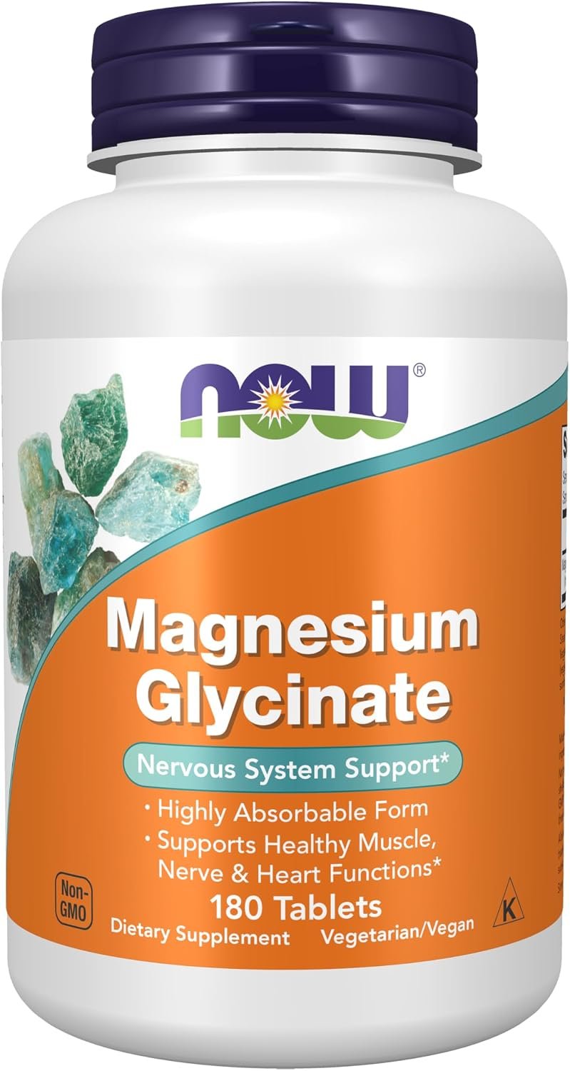 NOW Supplements, Magnesium Glycinate 100 mg, 180 Tabs