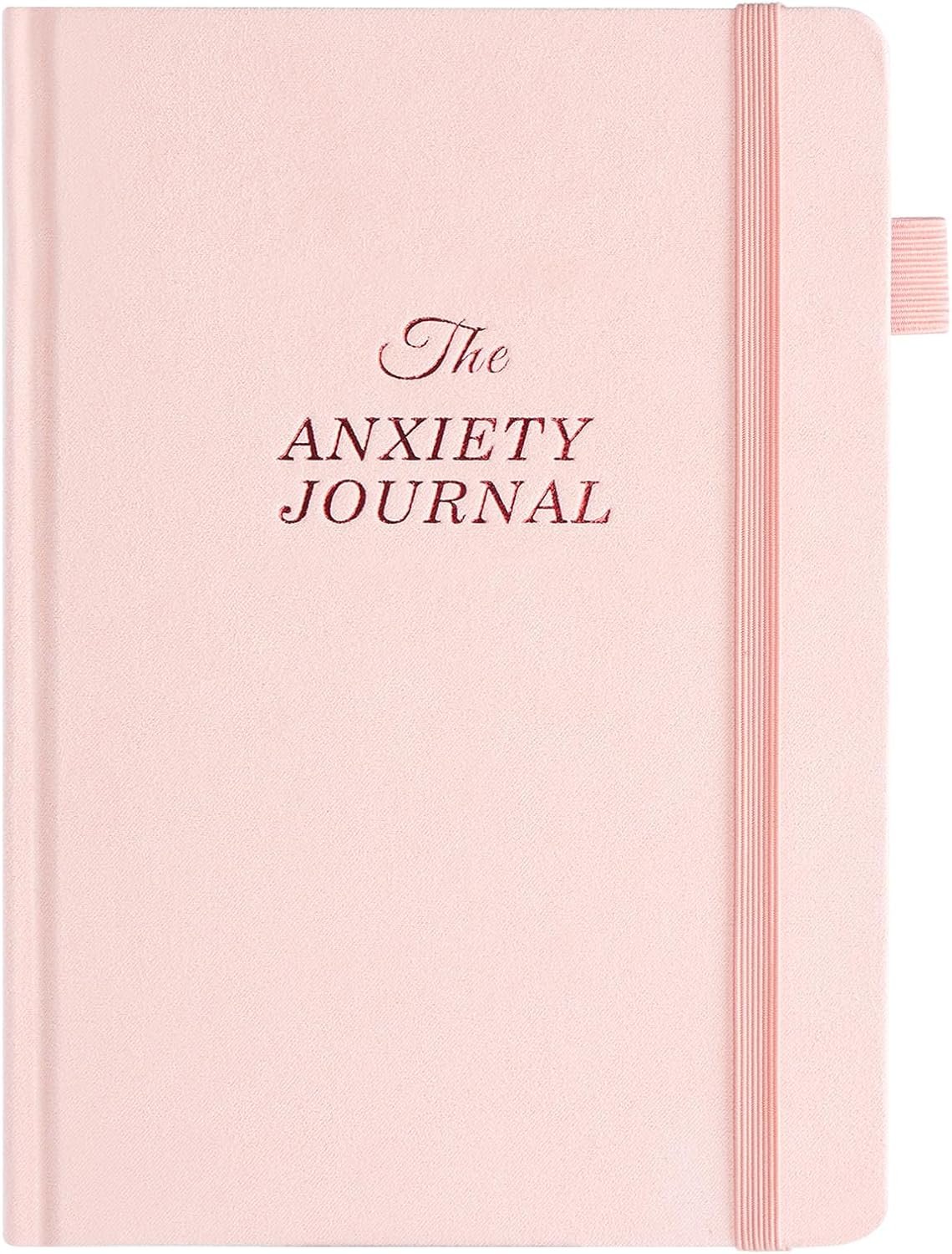 JUBTIC Guided Anxiety Journal, CBT Mental Health Journal, Pink, A5
