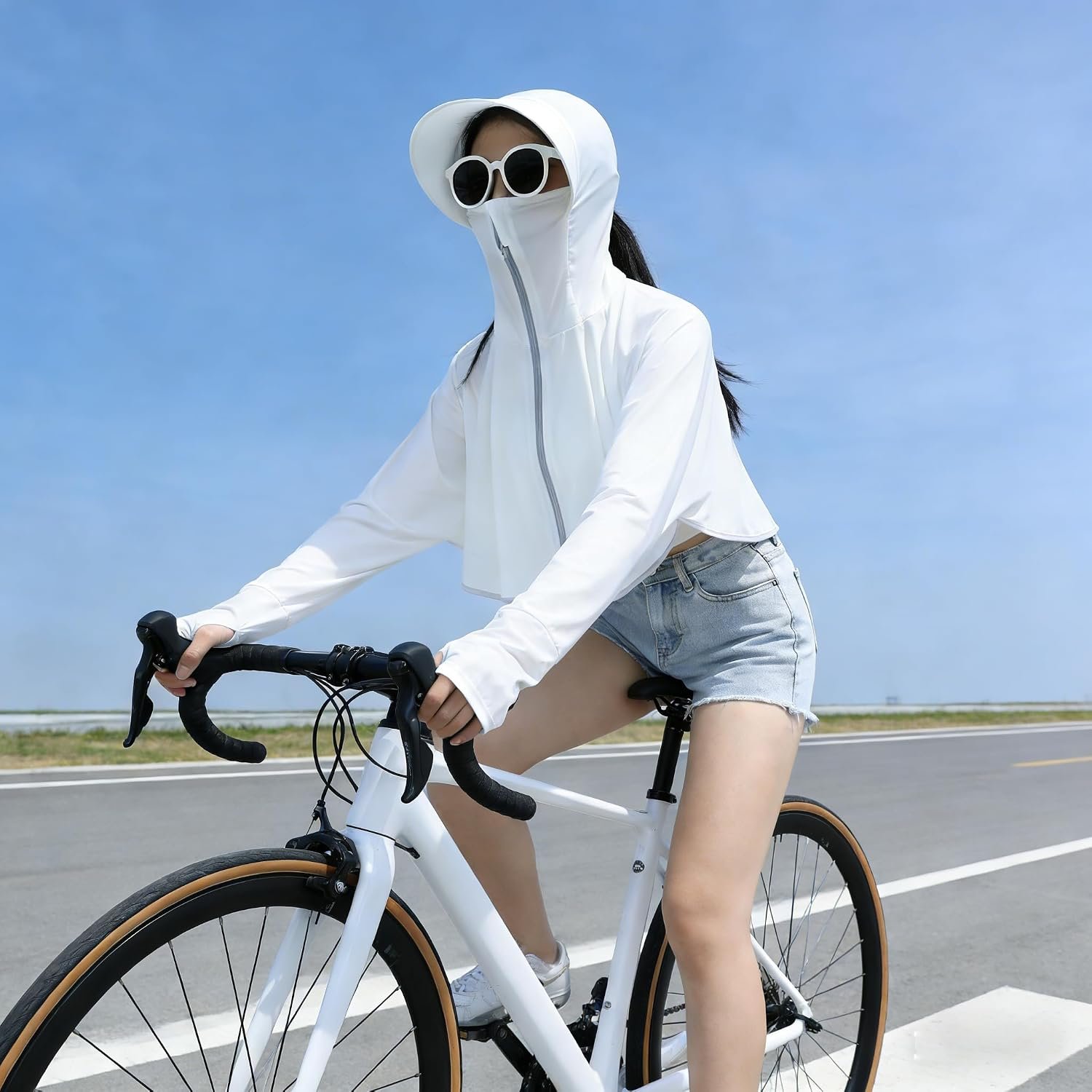 Lightweight Sun-Protection-Tops Women Outdoor UPF 50+ Jacket Athletic Crop