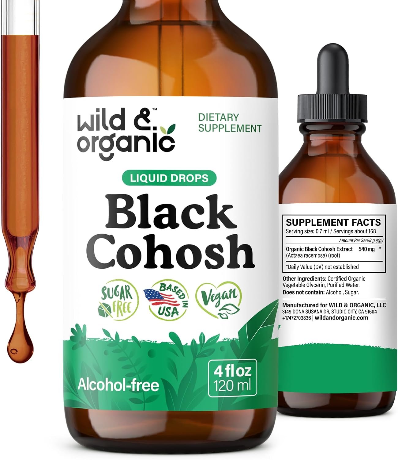 Wild & Organic Black Cohosh for Menopause – Supplements for Women – 4 oz