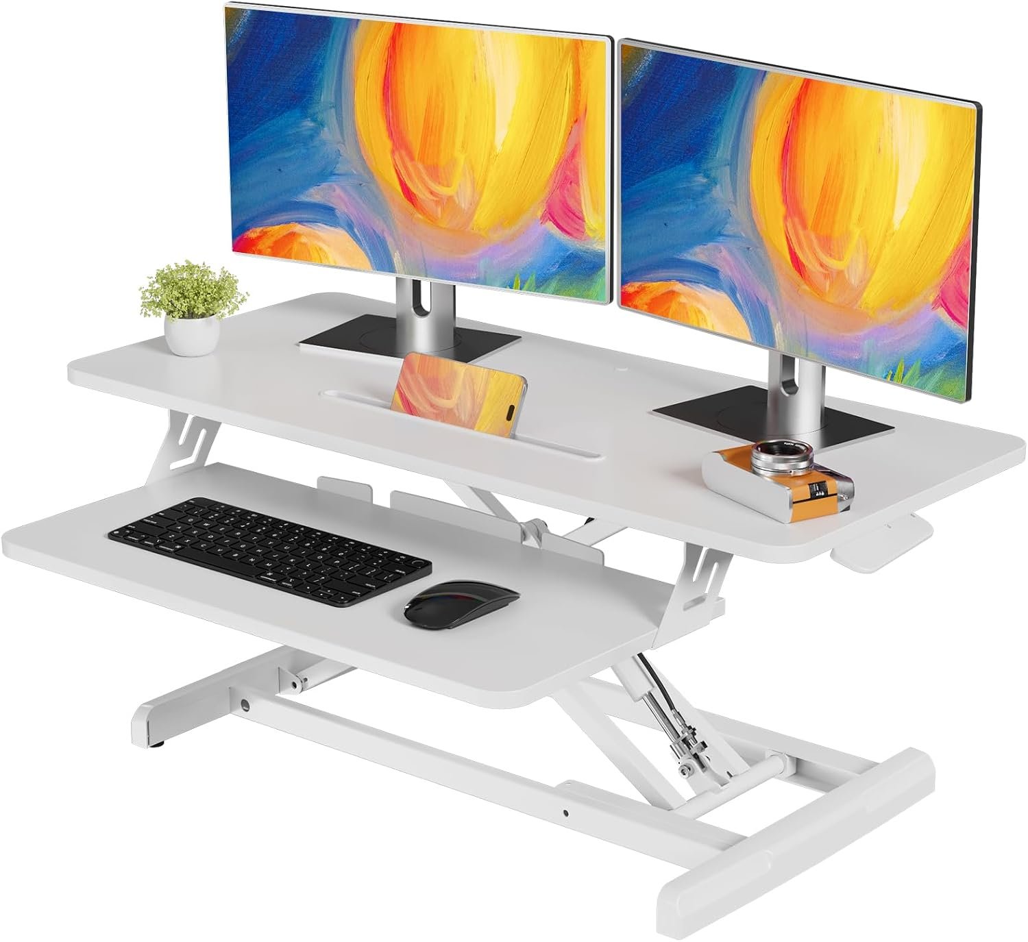 JOY worker 35″ Standing Desk Converter, Height Adjustable Stand Up Riser