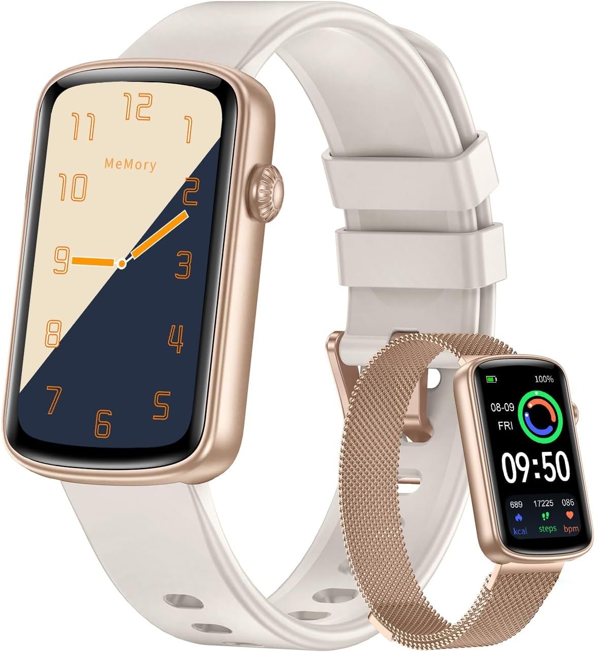 Fitness Tracker, Fitness Watches for Women Men with Heart Rate Monitor Blood Oxygen Sleep Tracker Pedometer, 1.47″ Smart Watch Step Calorie Counter for Android iOS IP68 Waterproof