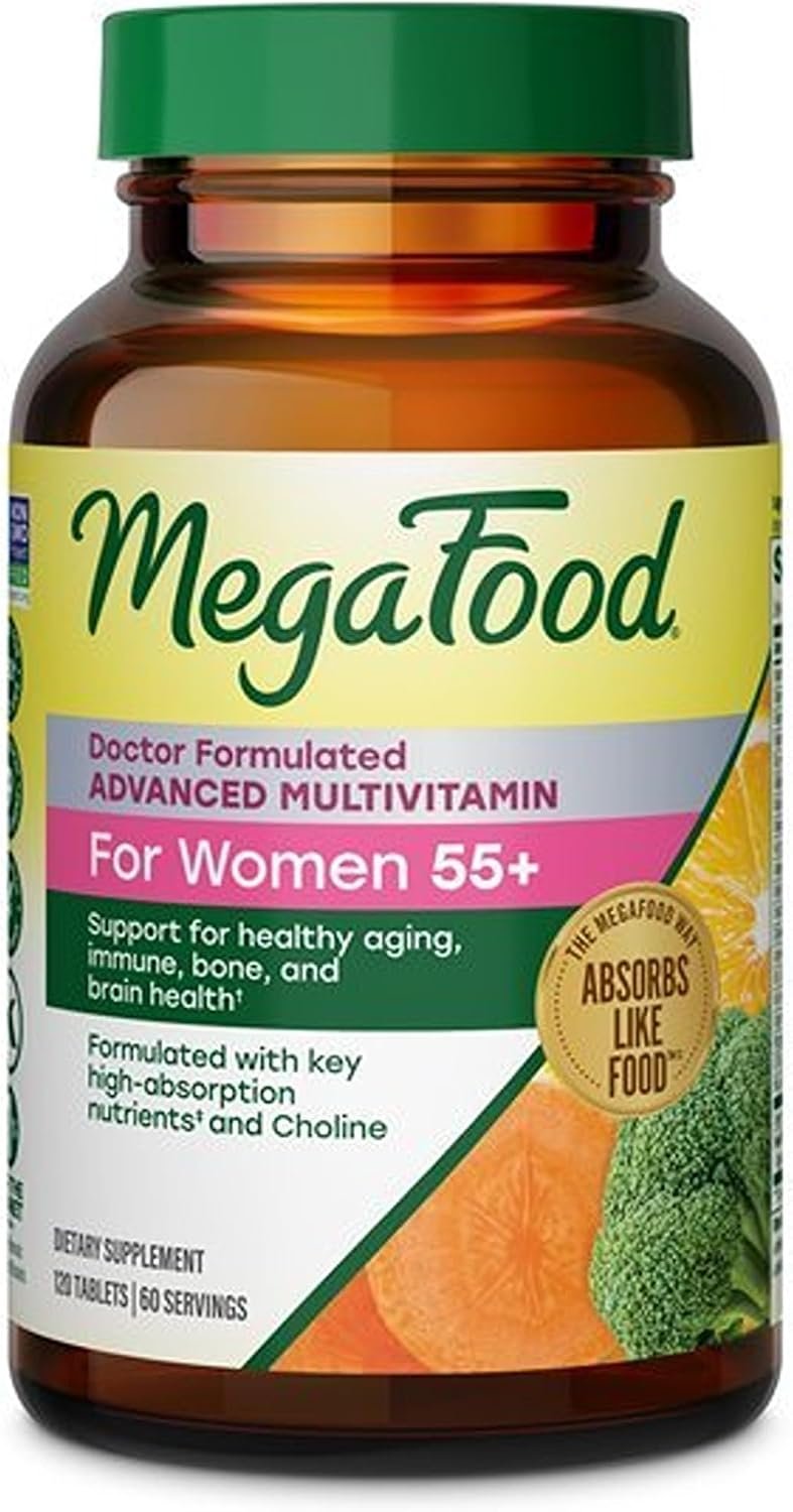 MegaFood Advanced Multivitamin for Women 55+ Doctor Formulated, 120 Tablets