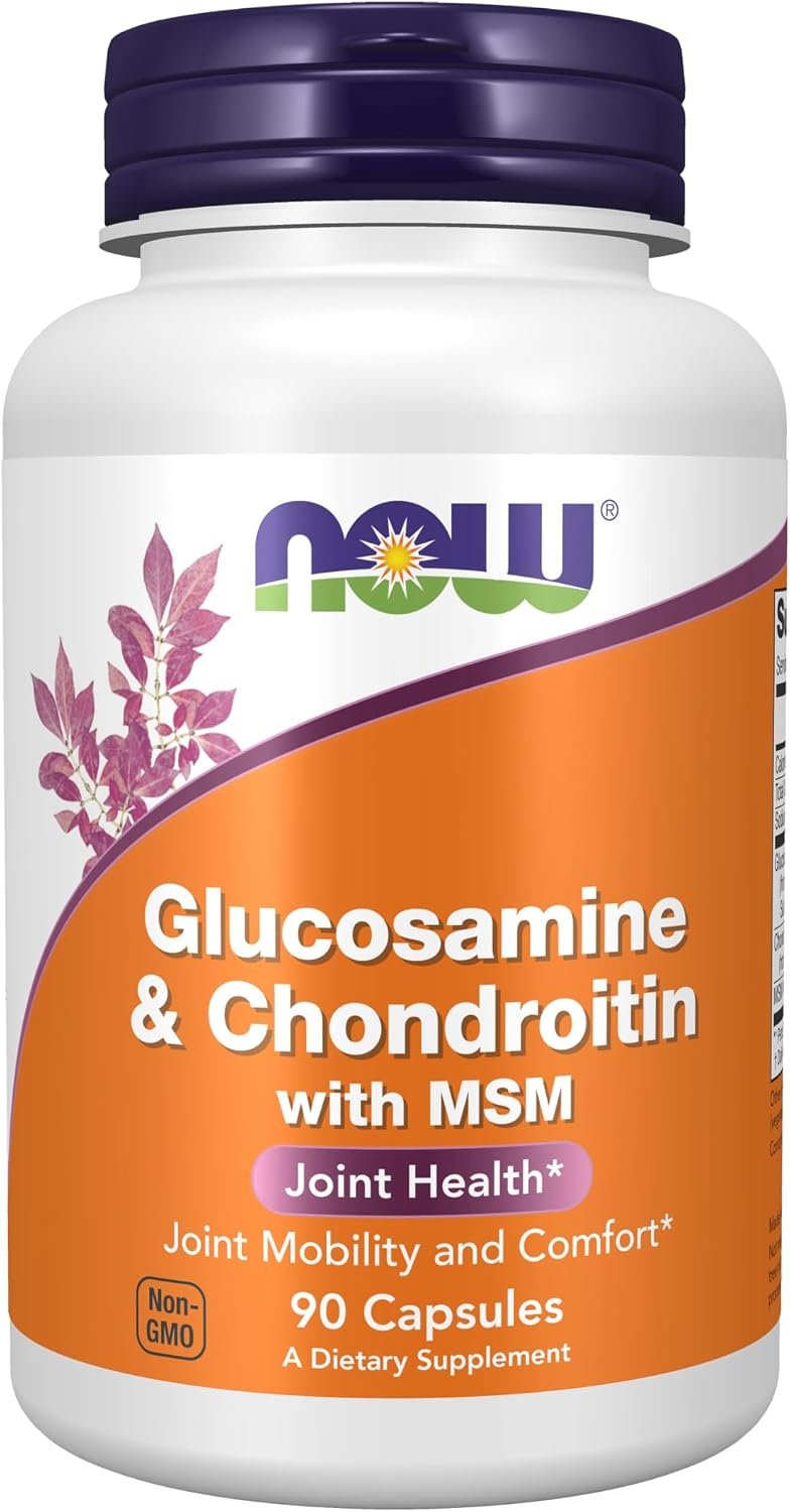 NOW Supplements, Glucosamine & Chondroitin with MSM, 90 Veg Caps