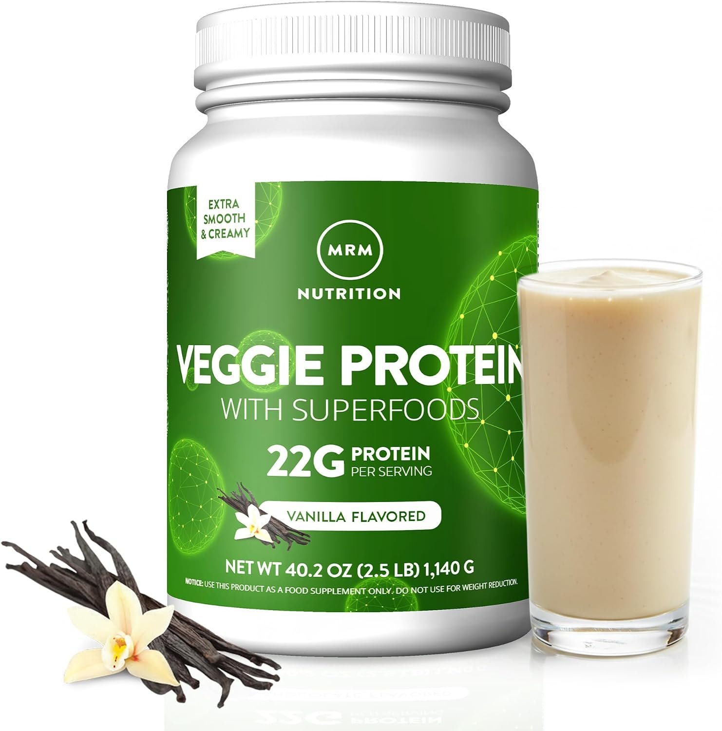 MRM Nutrition Veggie Protein with Superfoods – 22g of Protein, 33 Servings
