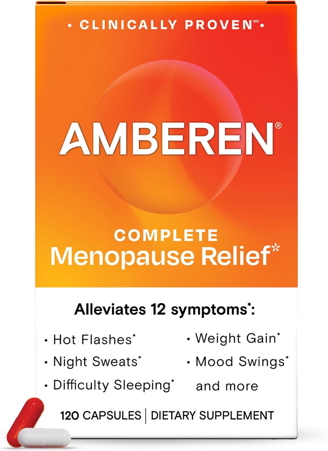 Amberen Menopause Supplement, Multi-Symptom Relief, 60 Day Supply