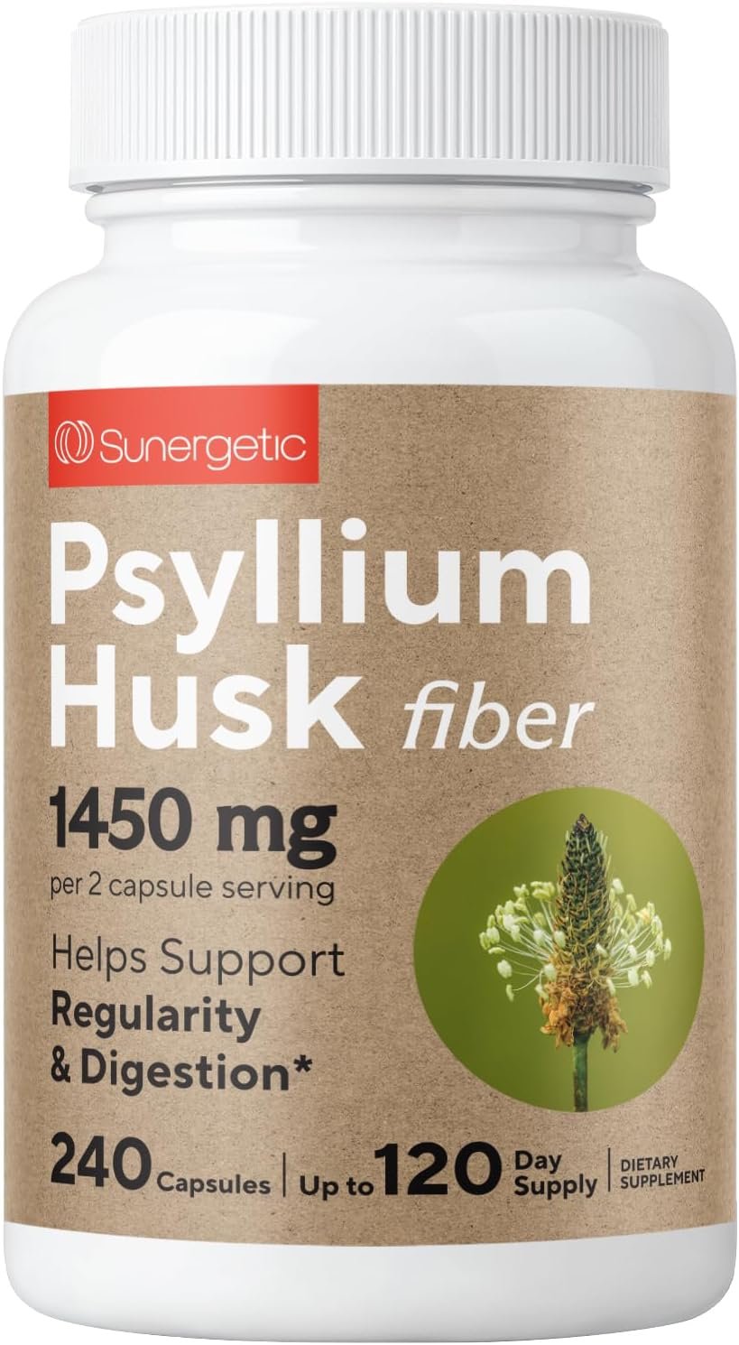 Premium Psyllium Husk Fiber Supplement 1450mg, 240 Capsules