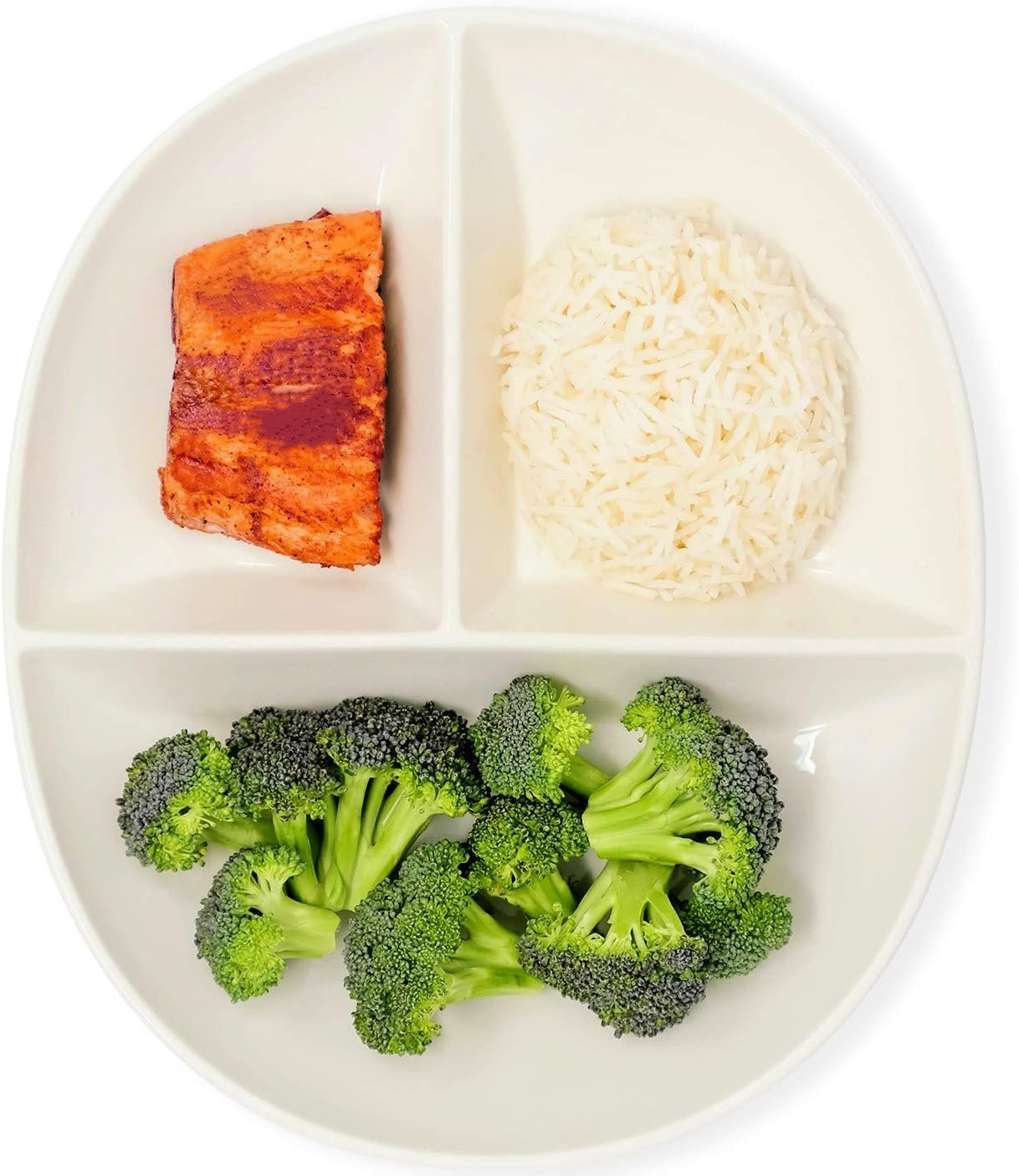 Uba Portion Control Plate (PORCELAIN) for Adults for Healthy Diet (White, 1)