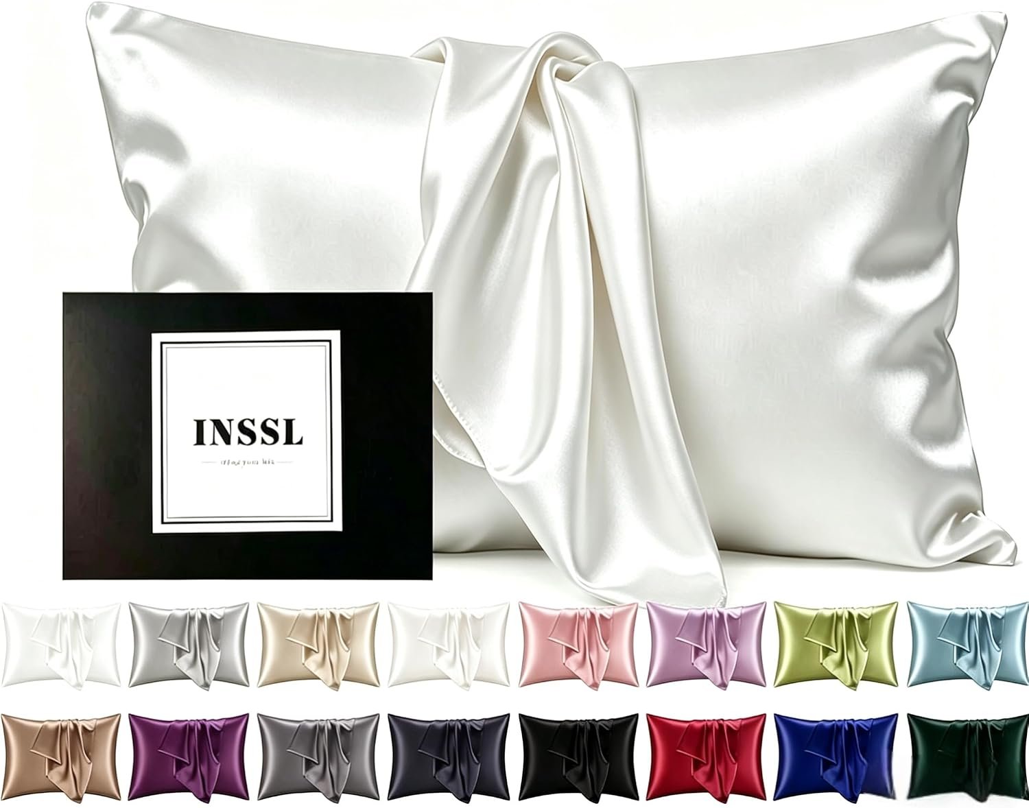 Mulberry Silk Pillow Cases for Hair and Skin, Standard, Ivory, 1 pc