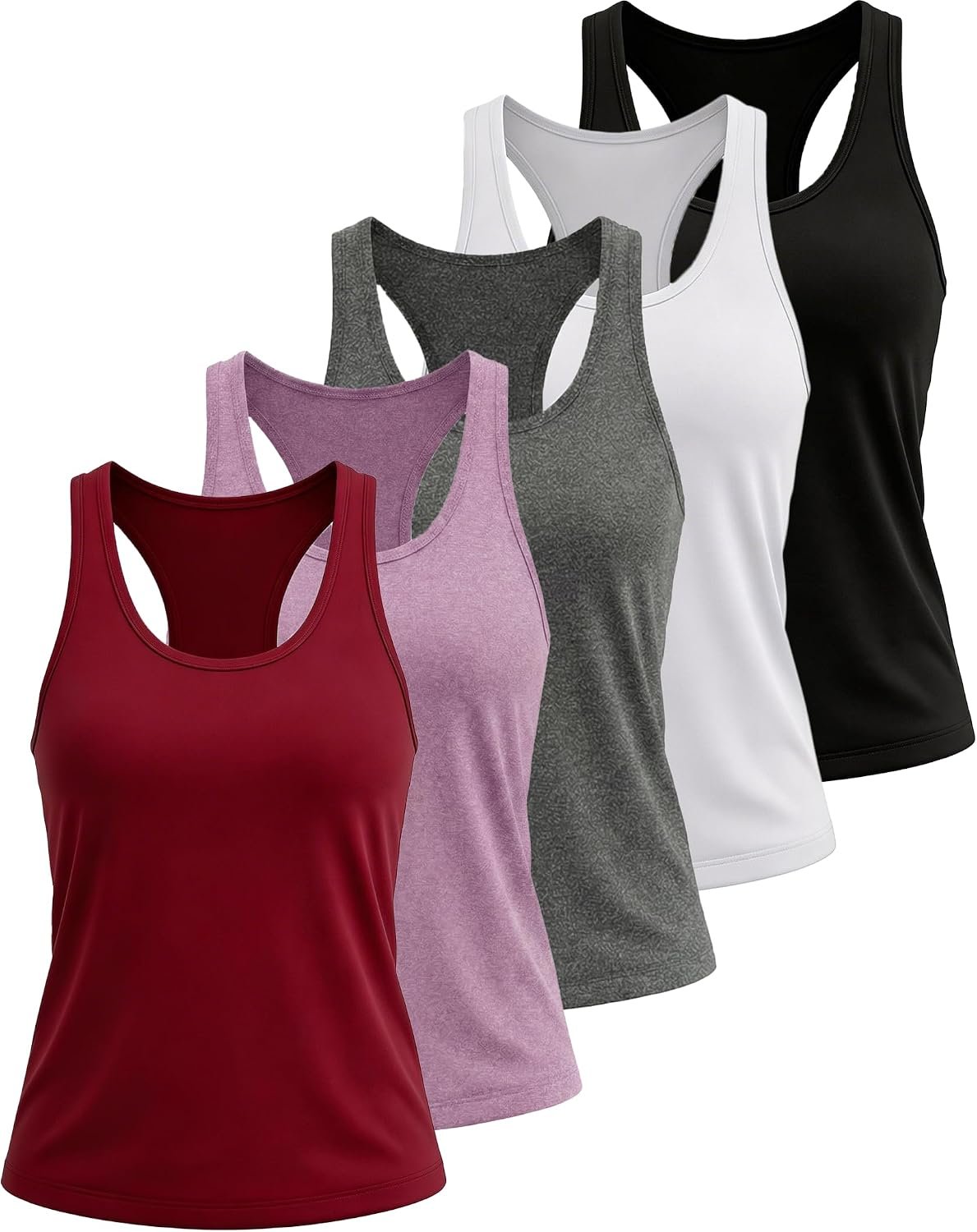 5 Pack Women’s Workout Tank Tops Racerback Compression Sleeveless
