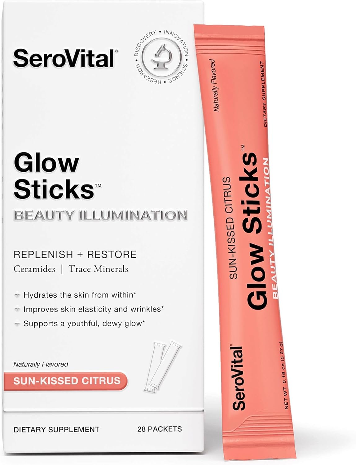 Glow Sticks Skin Hydration Drink Mix | Hyaluronic Acid | Beauty Electrolyte