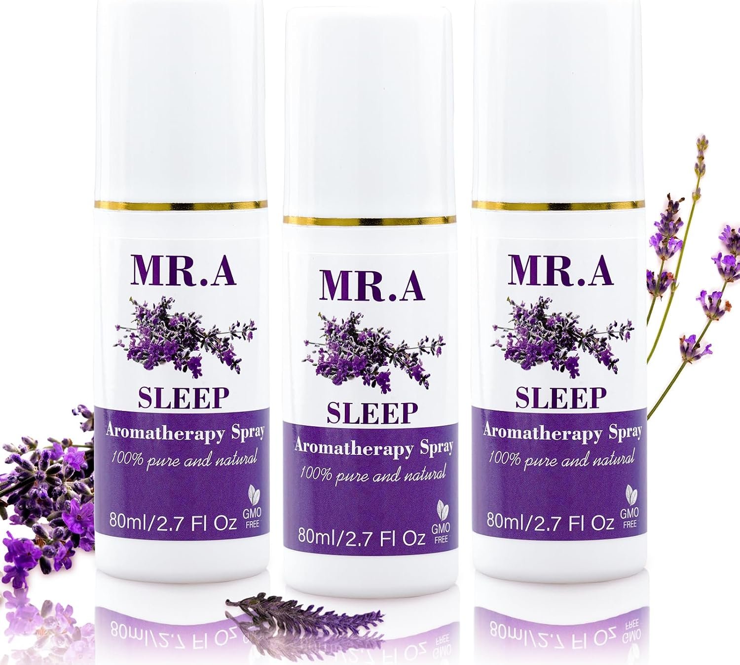 3 Pack Lavender Sleep Pillow Spray Set for Room,Pillow Mist with Lavender Essential Oil, Long-Lasting Line & Fabric Room Spray for Pillows and Sheets, Melatonin Free, 2.7 Fl Oz