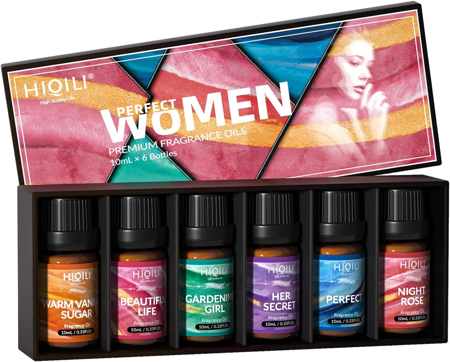 HIQILI Women Fragrance Oil Trial Set, Essential Oils for DIY